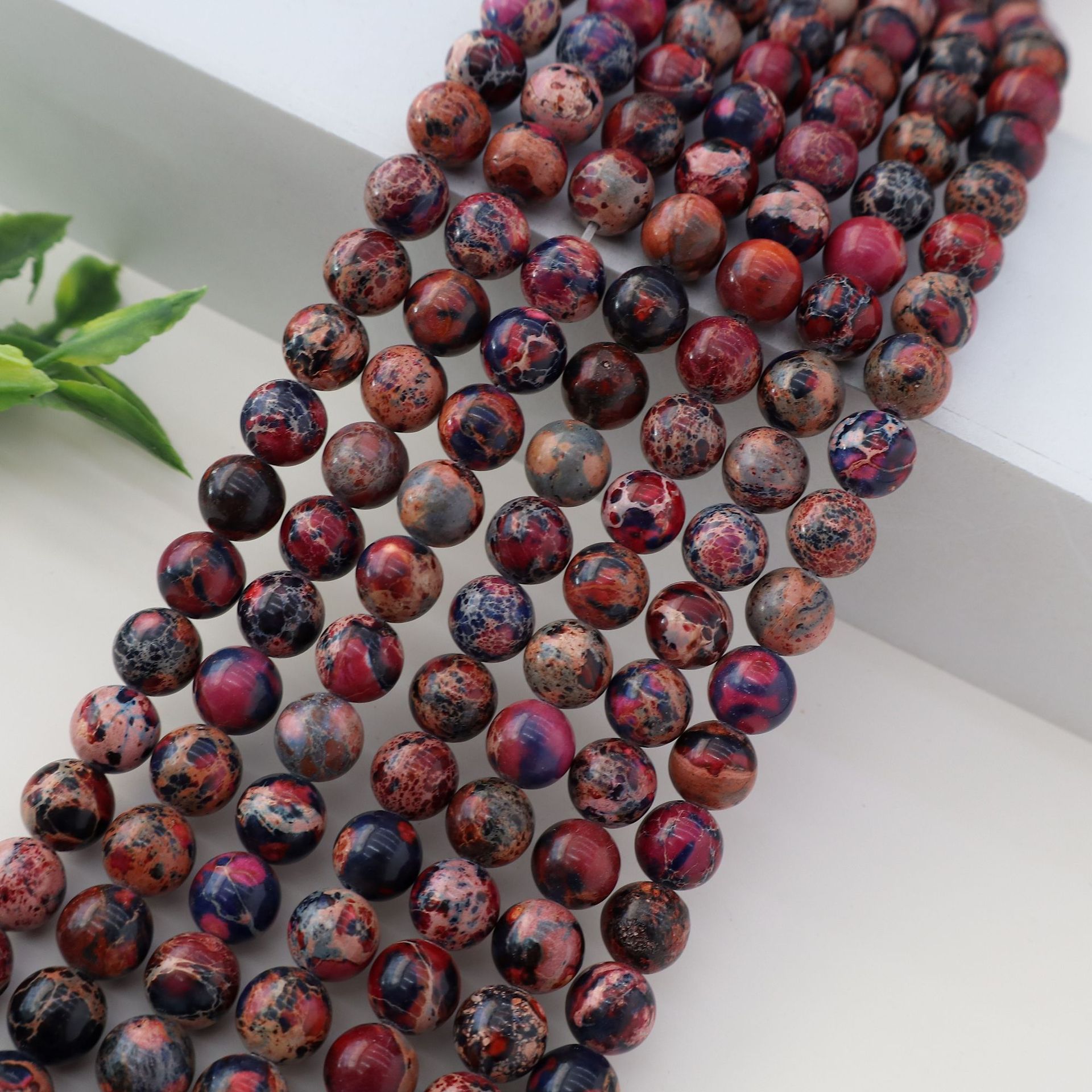 Wholesale Natural Imperial Jasper Round Beads, Loose Gemstone Beads for DIY Bracelet Necklace Jewelry Making, 4/6/8/10mm