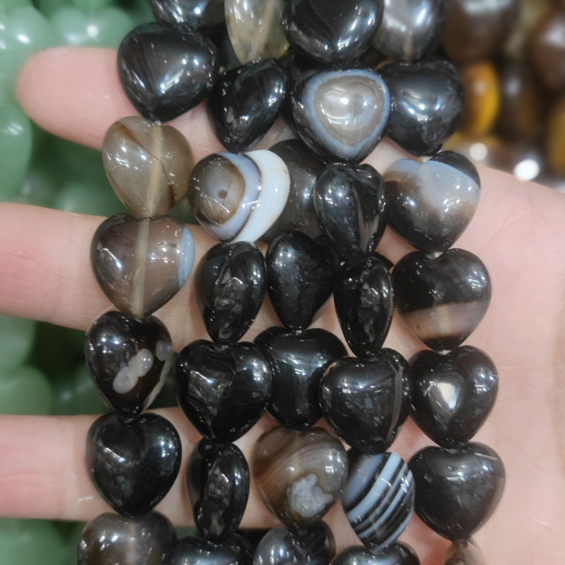Wholesale Mixed Natural Stone Heart Beads, 16mm Love Shaped Crystal Beads, Loose Gemstone Charms for DIY Bracelet Necklace Jewelry Making