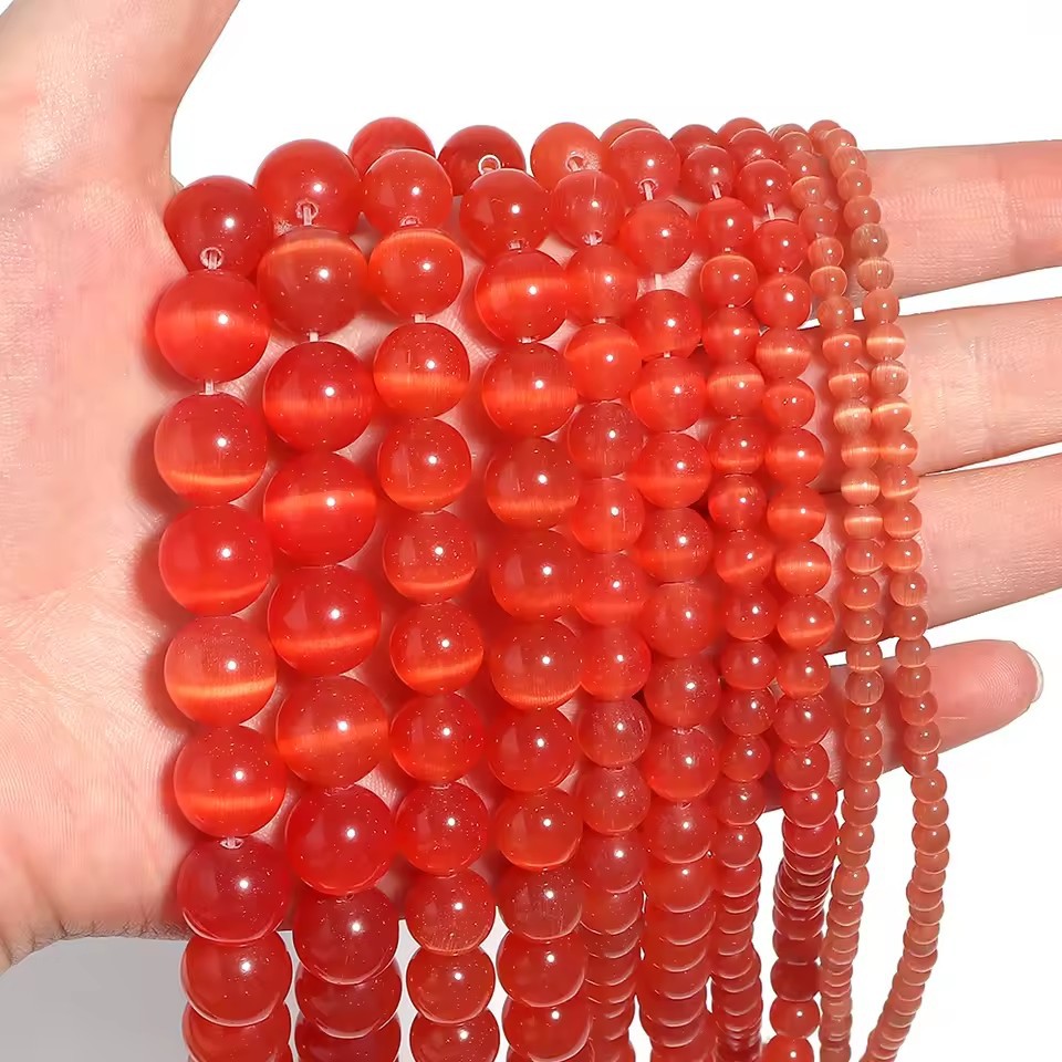 Factory Direct Sales  Cat's Eye Round Beads, Loose Spacer Beads for DIY Bracelet Necklace Jewelry Making, 4/6/8/10mm Sizes Available