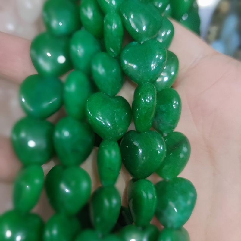 Wholesale Mixed Natural Stone Heart Beads, 16mm Love Shaped Crystal Beads, Loose Gemstone Charms for DIY Bracelet Necklace Jewelry Making