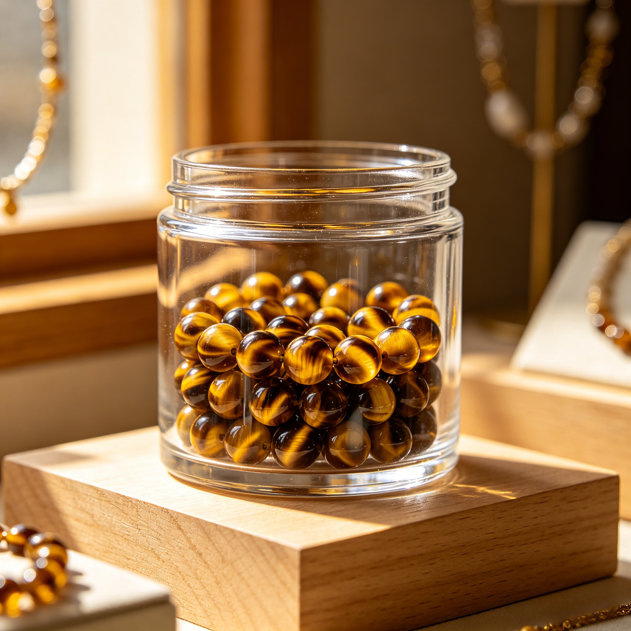 7A Natural Yellow Tiger Eye Beads 