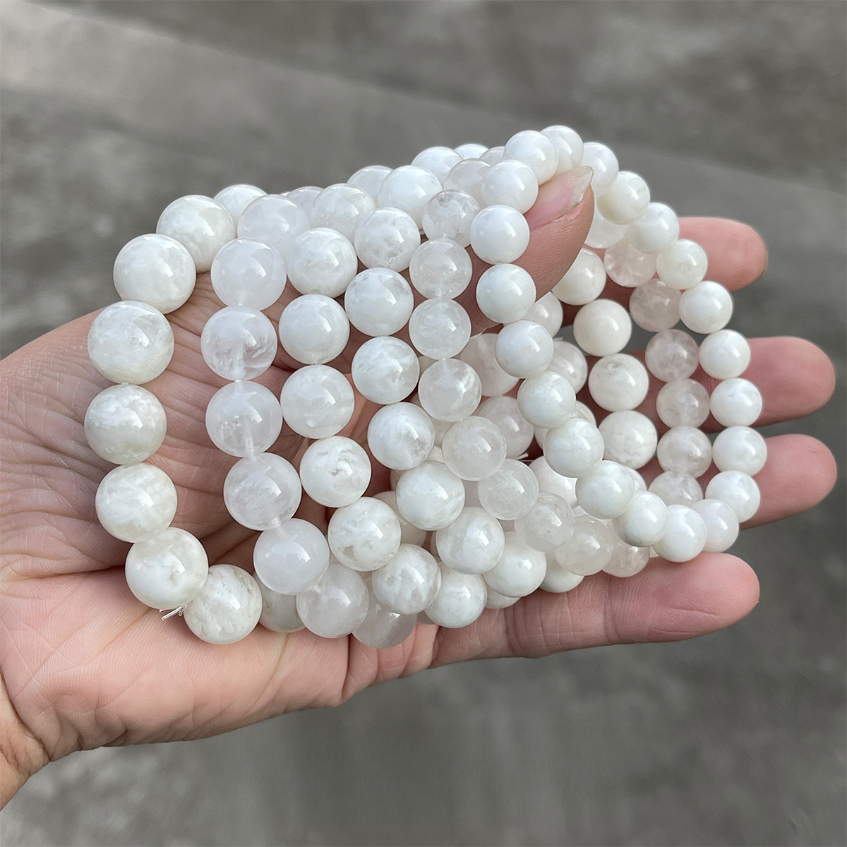 Natural White Snowflake Phantom Bracelet – White Phantom, Wholesale