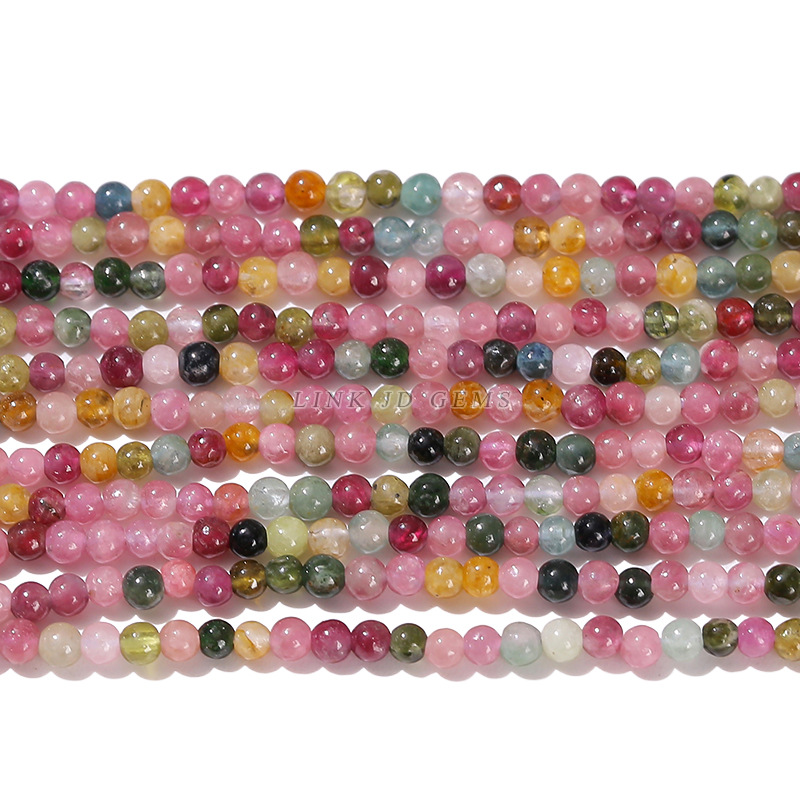 3mm Natural Tourmaline Beads – Candy Color, Wholesale