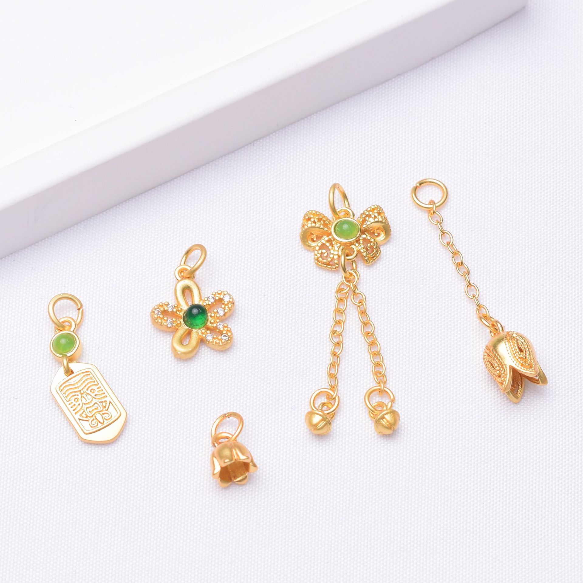 Wholesale Anti-Tarnish Ancient Gold Enamel Dragon Charms, 15 Styles Zodiac Dragon/Ping An Lock/Lotus Tassel Drop Pendants Pack of 10 for DIY Bracelet Necklace Jewelry Making Findings