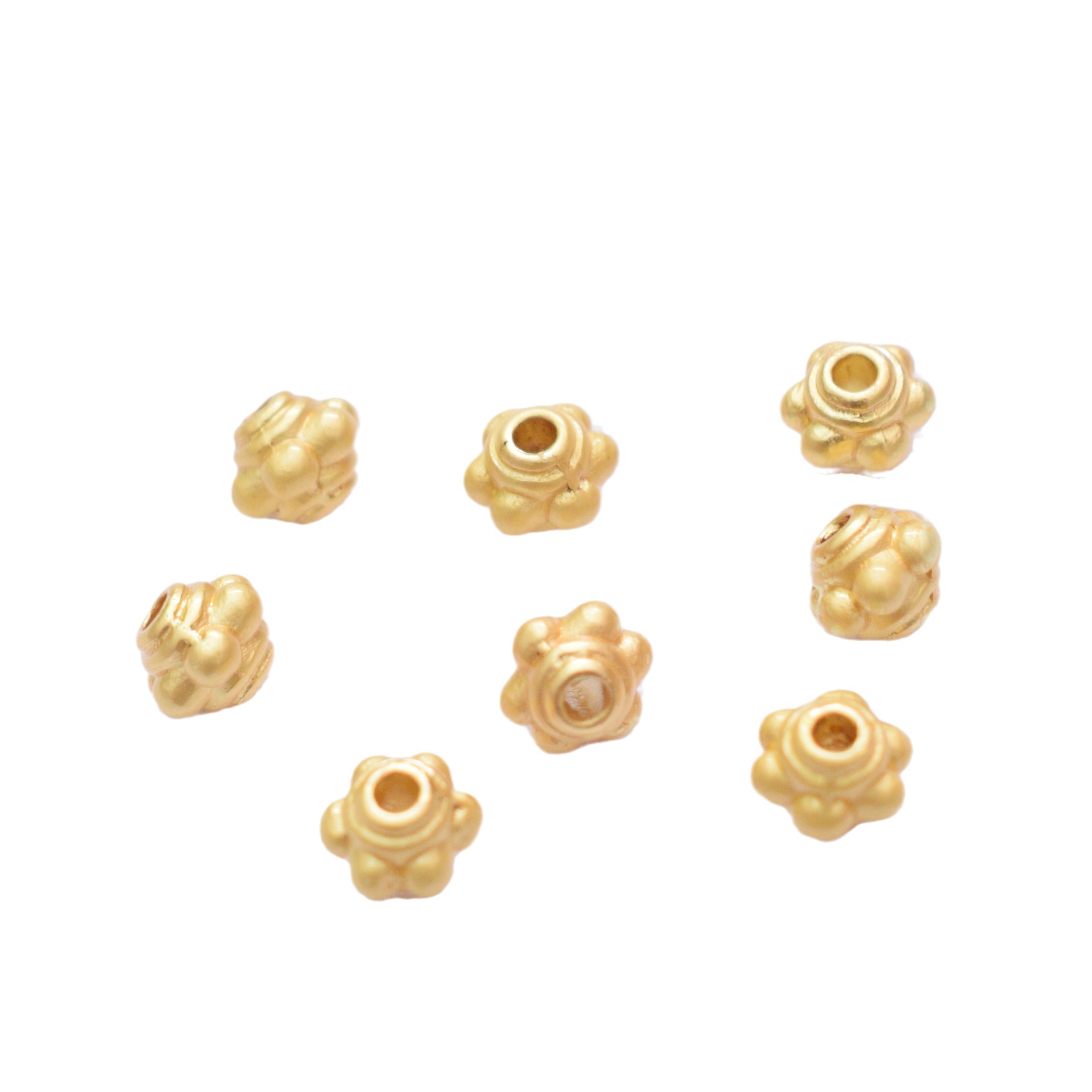 Wholesale Anti-Tarnish Ancient Sand Gold Lantern Spacer Beads, 2 Sizes Multi-Bead Outline Round Loose Spacers Pack of 100 for DIY Bracelet Necklace Braided Cord Jewelry Making Findings