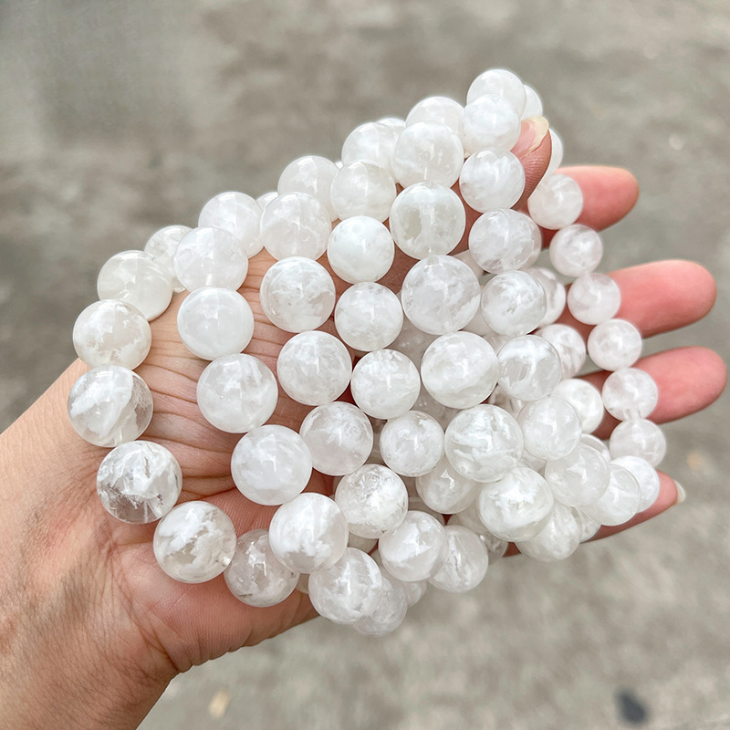 Natural White Snowflake Phantom Bracelet – White Phantom, Wholesale