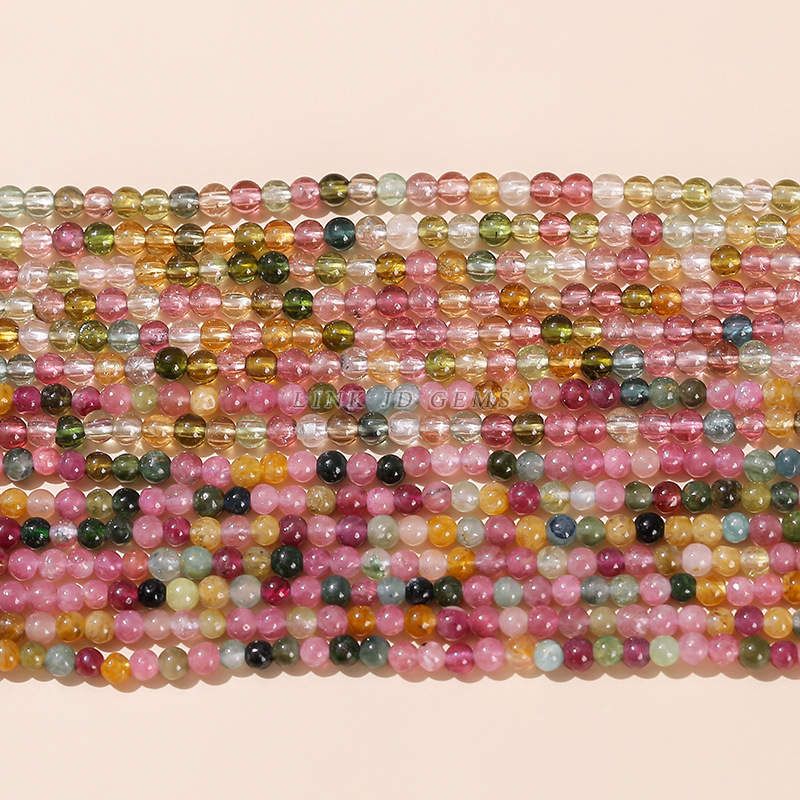 3mm Natural Tourmaline Beads – Candy Color, Wholesale