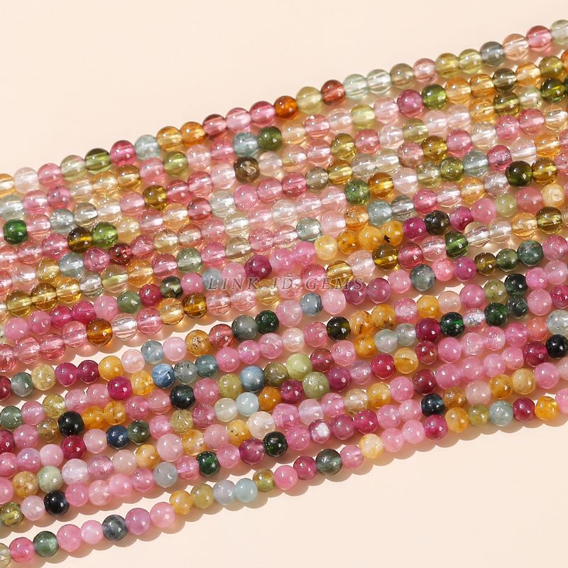 3mm Natural Tourmaline Beads – Candy Color, Wholesale