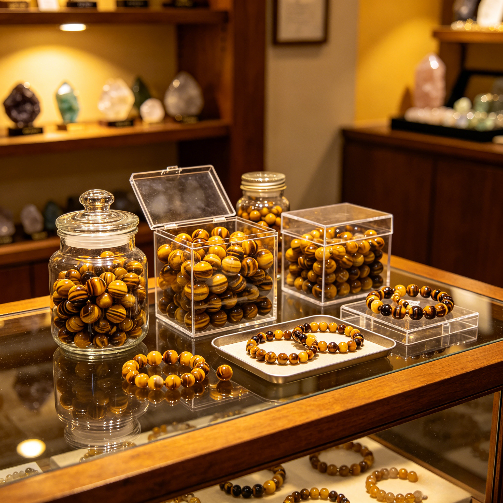 7A Natural Yellow Tiger Eye Beads 
