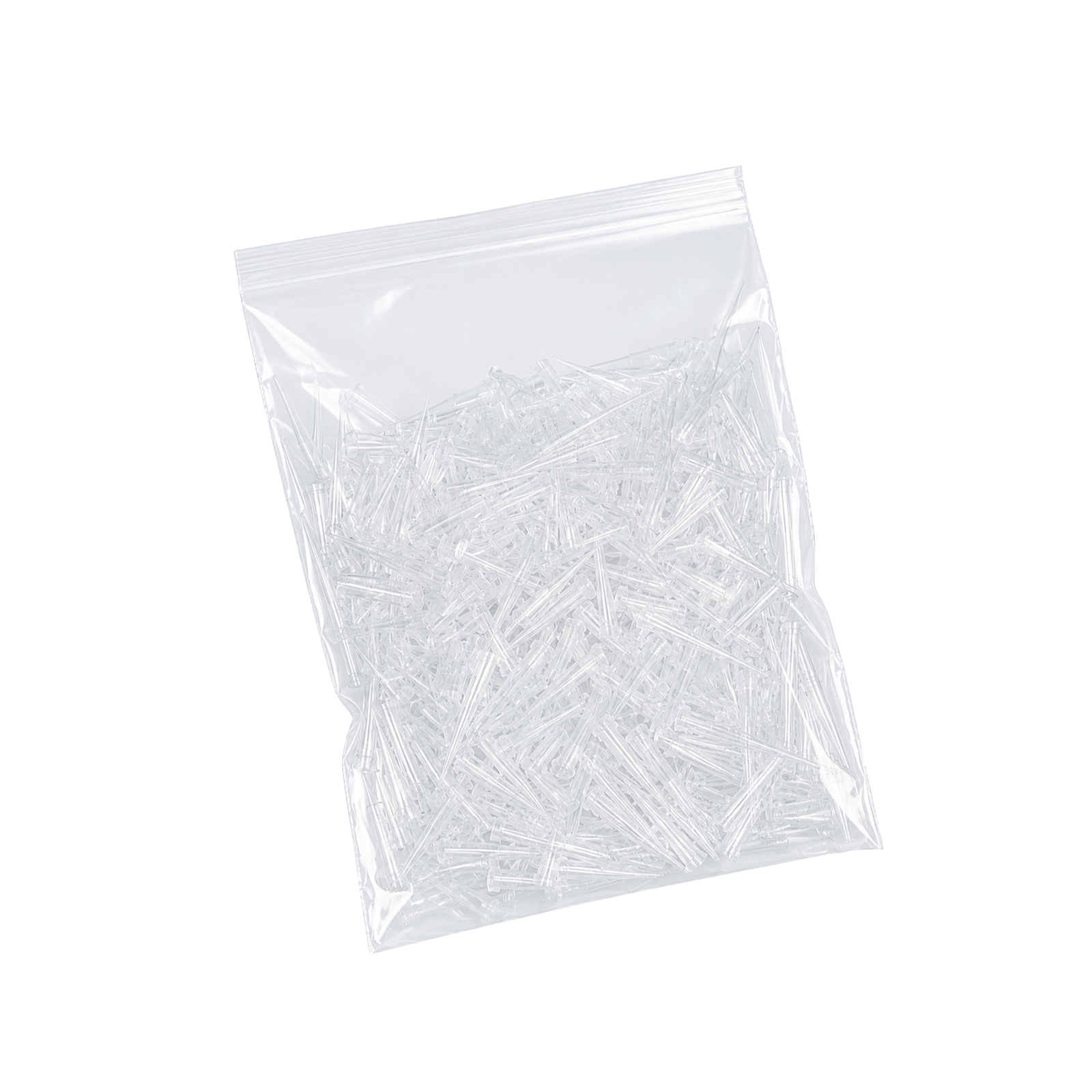 0.5–10μL Pipette Tips, Clear, Bulk Pack, 1000 Tips/Bag, 20 Bags/Case for Laboratory Liquid Handling