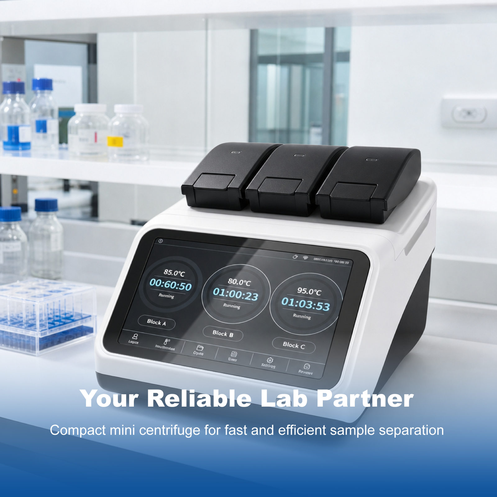 OptimaFlex Triple Block Gradient PCR Thermal Cycler | 10.1 Inch Touch Screen with 3 Independent Heating Blocks