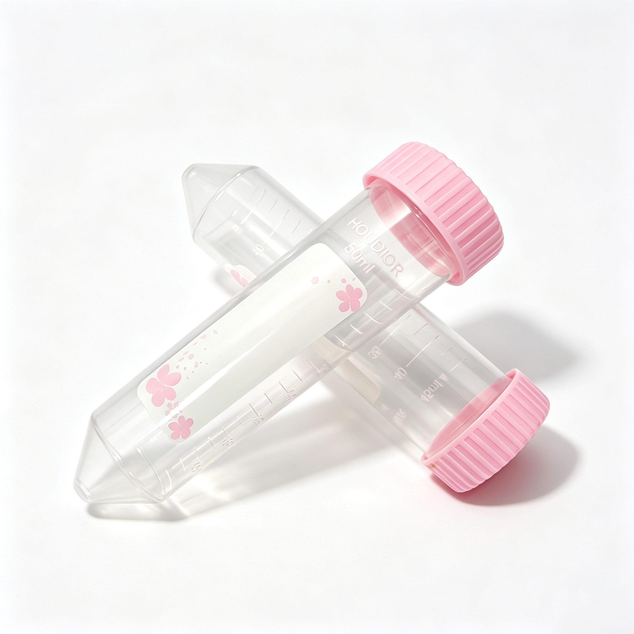 15mL 50mL Pink Centrifuge Tubes | Sterile PP Sample Tubes, RNase DNase Free Conical Bottom Laboratory Tubes