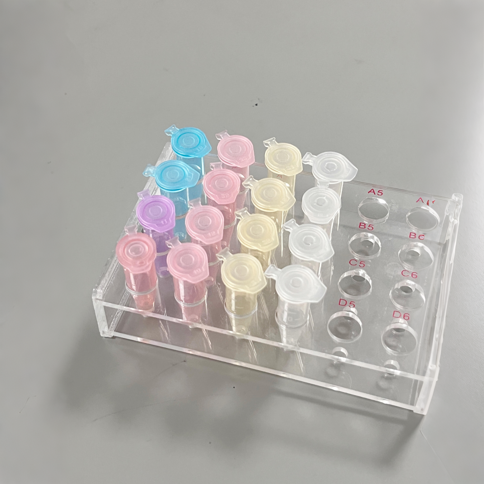 1.5mL Colorful Microcentrifuge Tubes, 5 Colors | Graduated Conical Bottom Tubes with Attached Caps, 500 Tubes/Pack, 5 Packs/Set