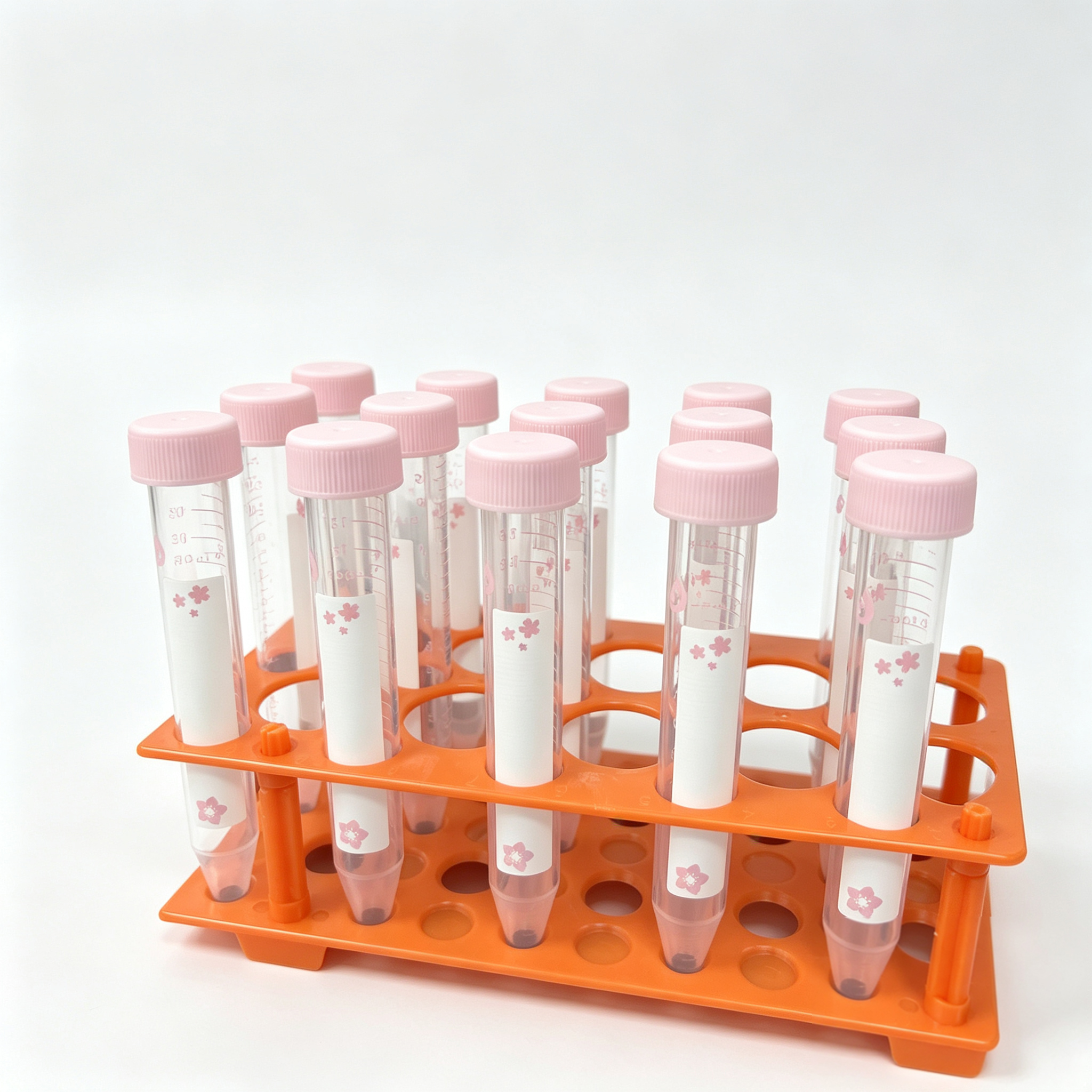15mL 50mL Pink Centrifuge Tubes | Sterile PP Sample Tubes, RNase DNase Free Conical Bottom Laboratory Tubes