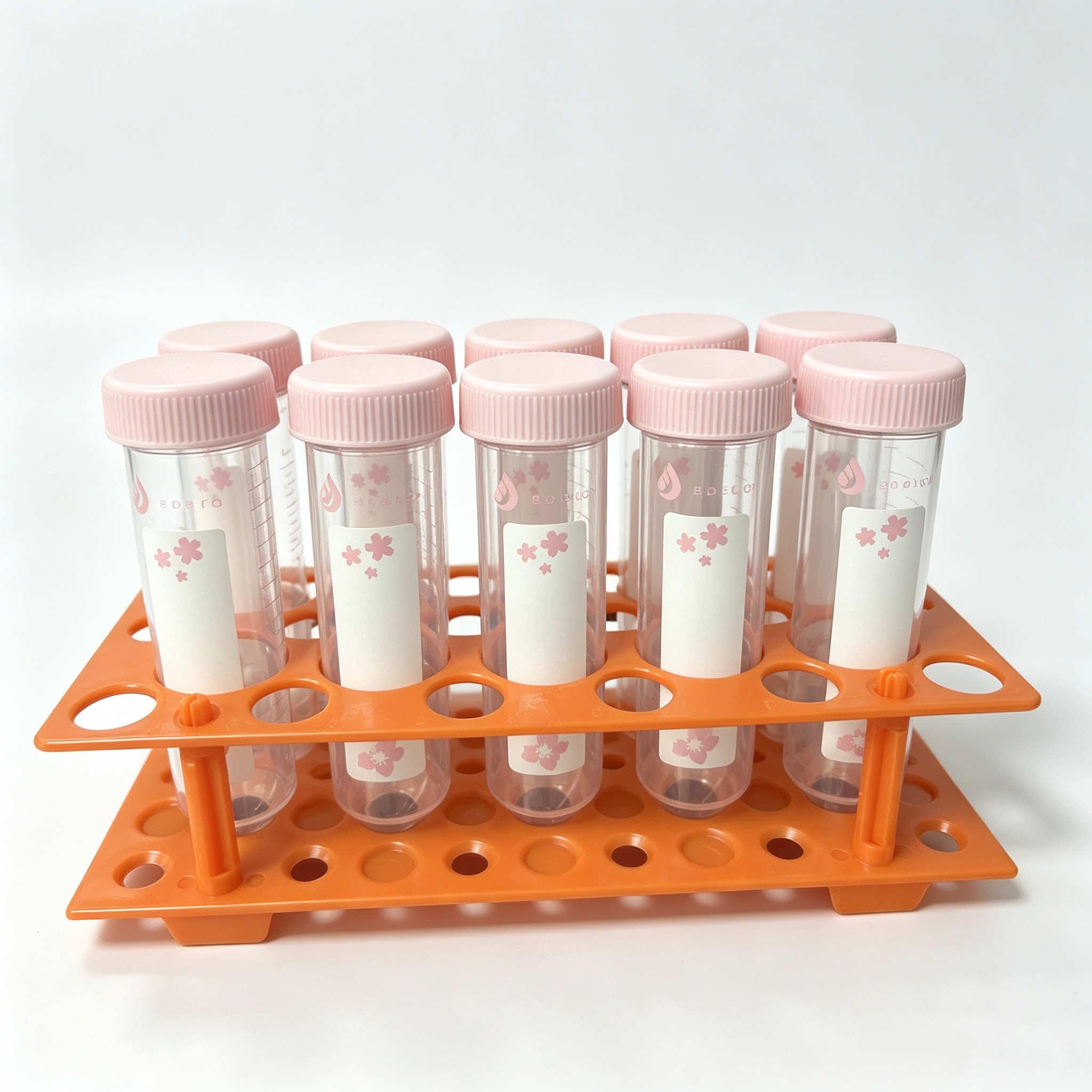 15mL 50mL Pink Centrifuge Tubes | Sterile PP Sample Tubes, RNase DNase Free Conical Bottom Laboratory Tubes
