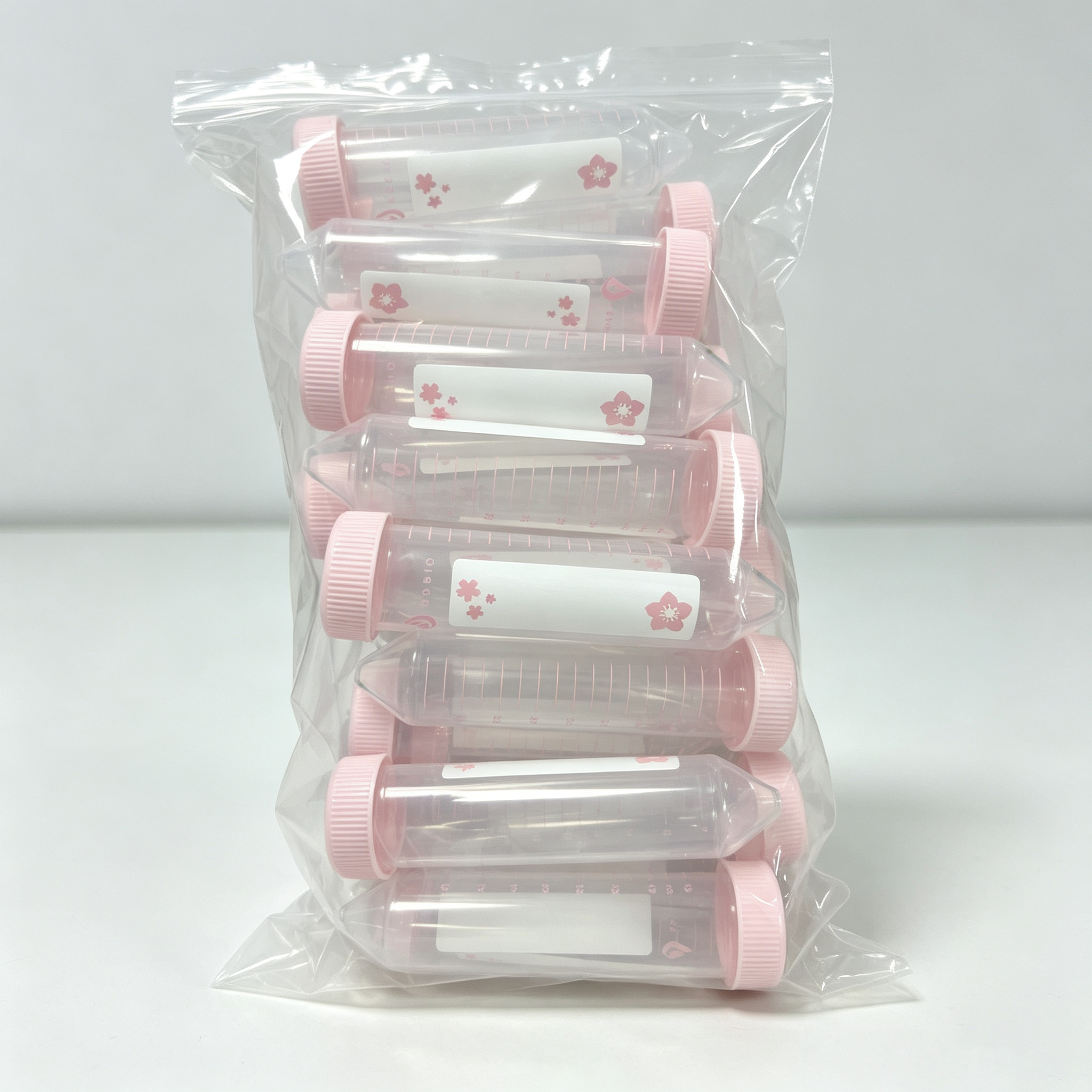 15mL 50mL Pink Centrifuge Tubes | Sterile PP Sample Tubes, RNase DNase Free Conical Bottom Laboratory Tubes