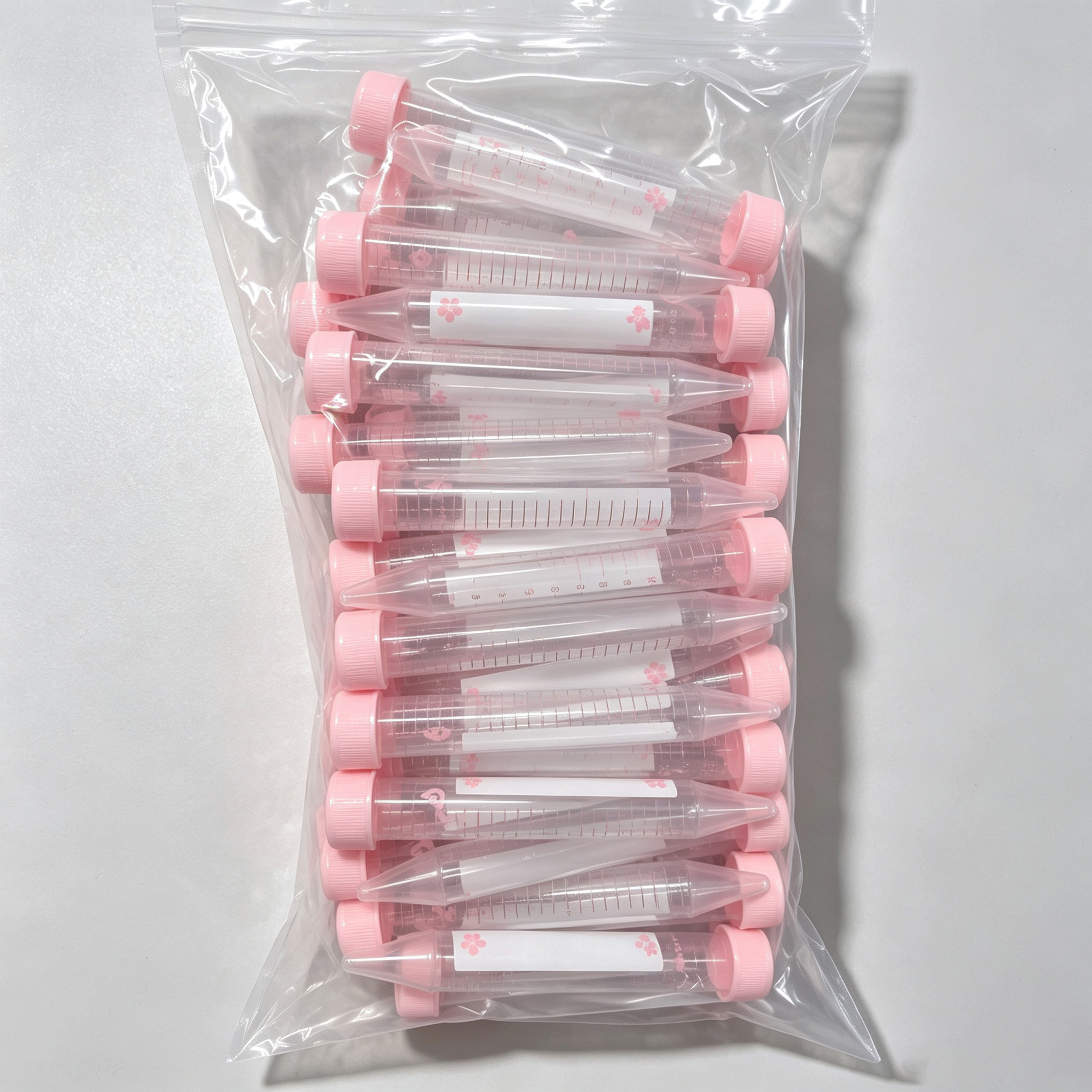 15mL 50mL Pink Centrifuge Tubes | Sterile PP Sample Tubes, RNase DNase Free Conical Bottom Laboratory Tubes