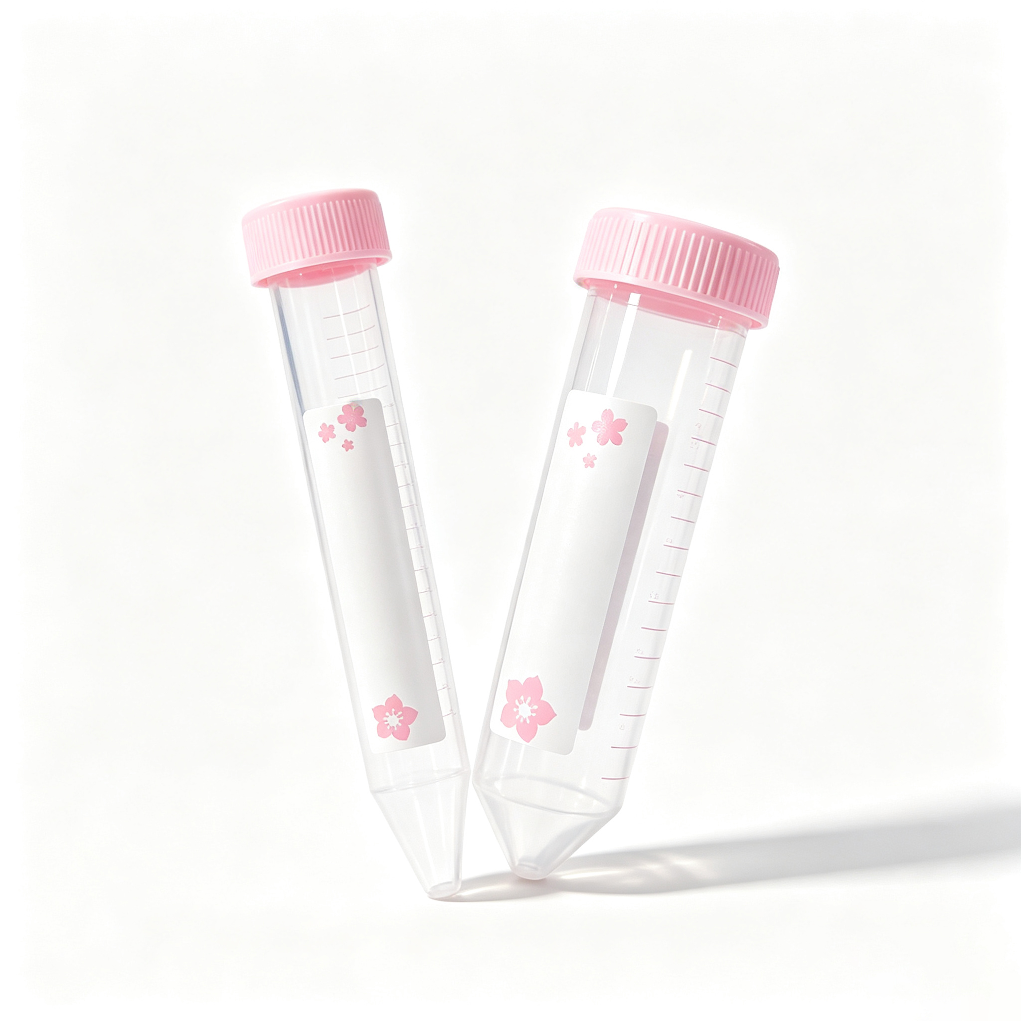 15mL 50mL Pink Centrifuge Tubes | Sterile PP Sample Tubes, RNase DNase Free Conical Bottom Laboratory Tubes