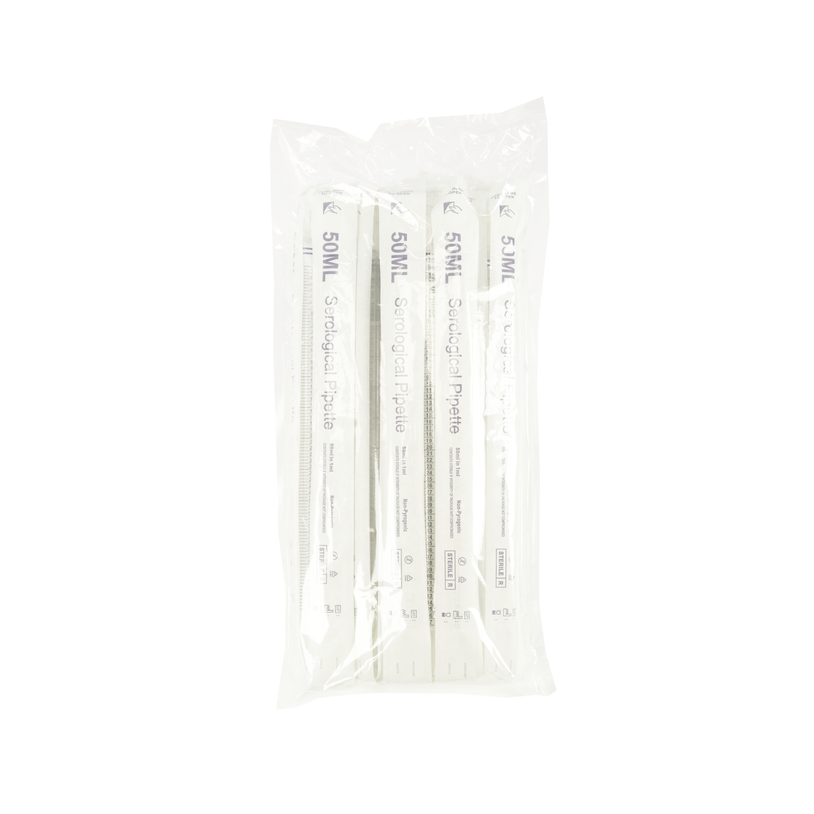 Sterile Serological Pipettes 5mL–50mL | Graduated Polystyrene (PS) Pipettes, DNase RNase Free, Individually Wrapped Lab Consumables