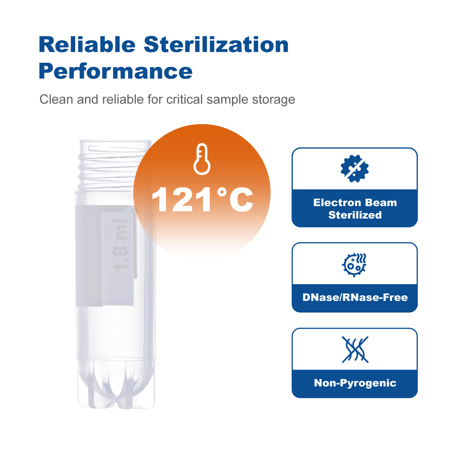 1.8 mL Internal Thread Cryovials, Screw Cap Cryogenic Storage Vials, 1,800 pcs/Case