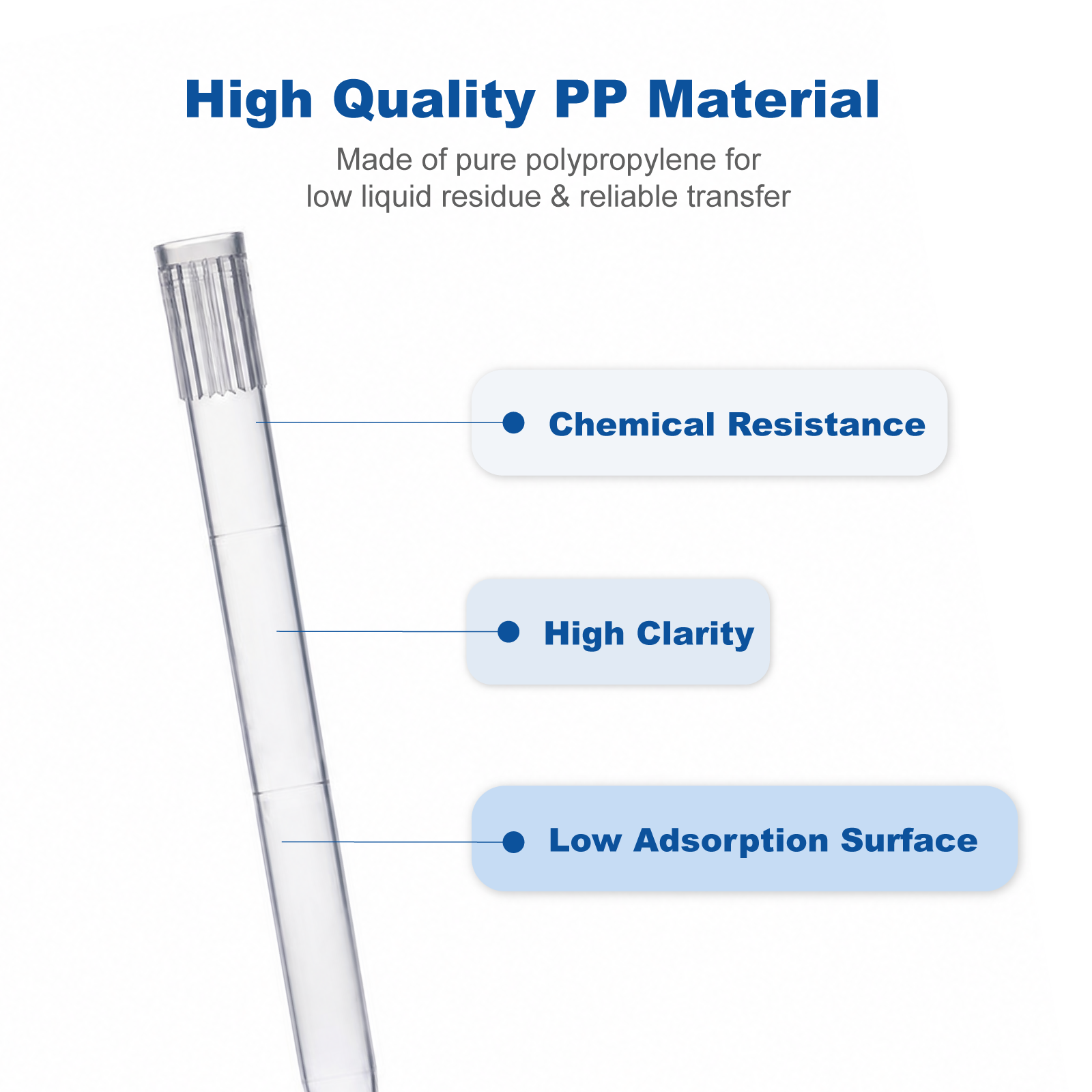 5mL Sterile Pipette Tips, Clear, Racked 24 Tips/Box, 20 Boxes/Case for Laboratory Liquid Handling