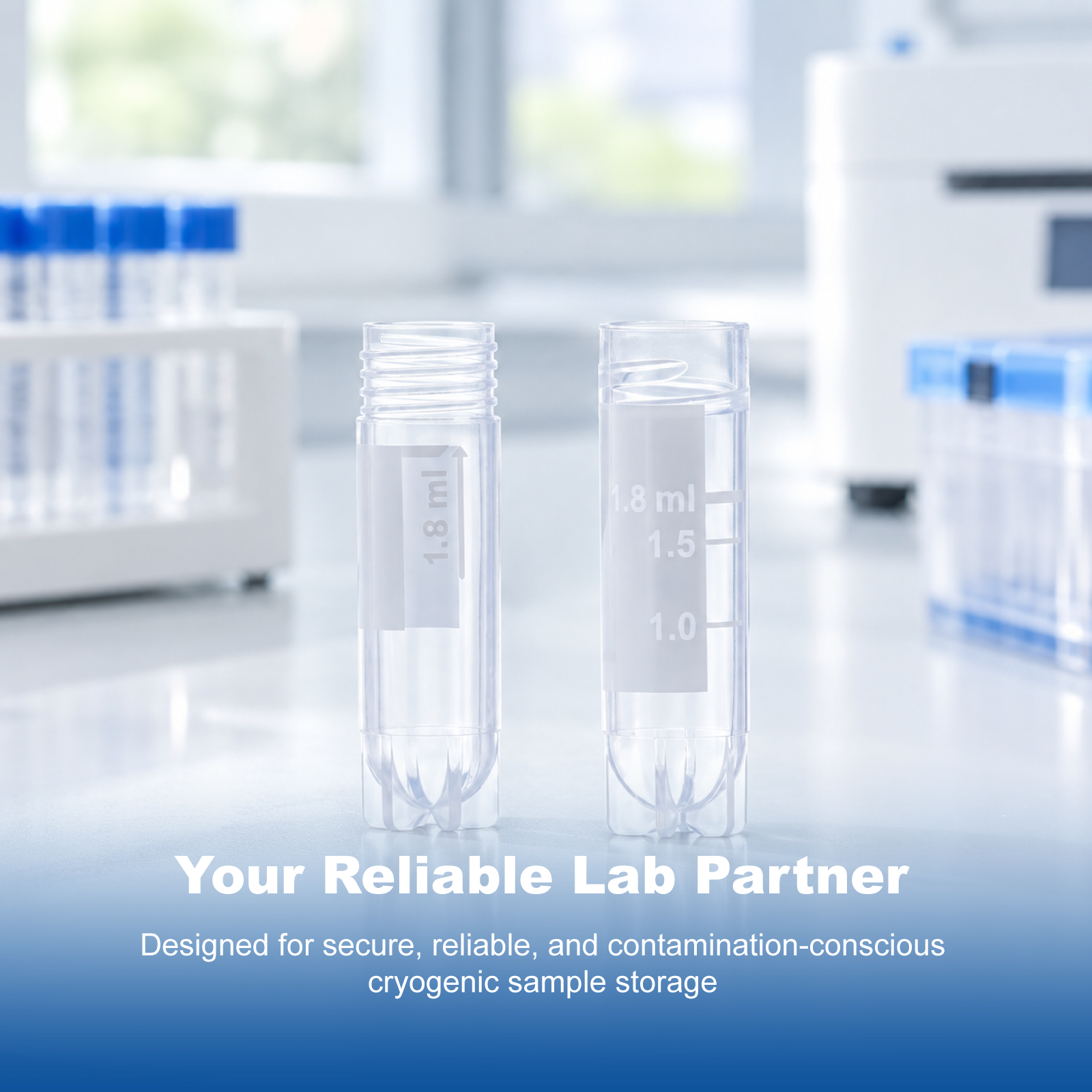 1.8 mL Internal Thread Cryovials, Screw Cap Cryogenic Storage Vials, 1,800 pcs/Case