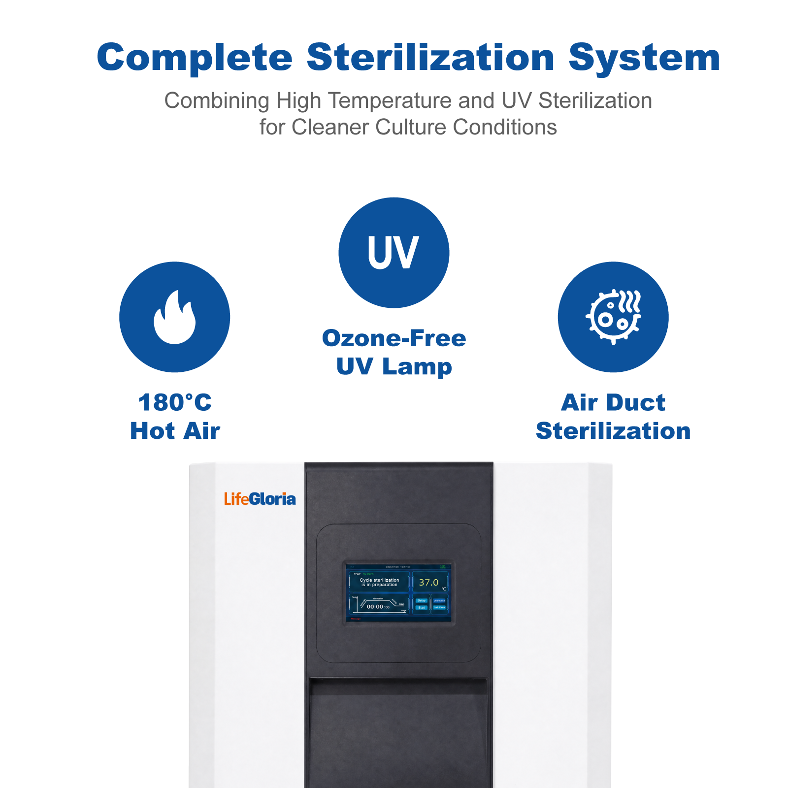MCO-170HS 170L CO2 Cell Culture Incubator | 180°C Dry Heat Sterilization, UV Disinfection, 7-Inch Touch Screen, 220V Laboratory CO2 Incubator for Cell, Tissue & Bacteria Culture