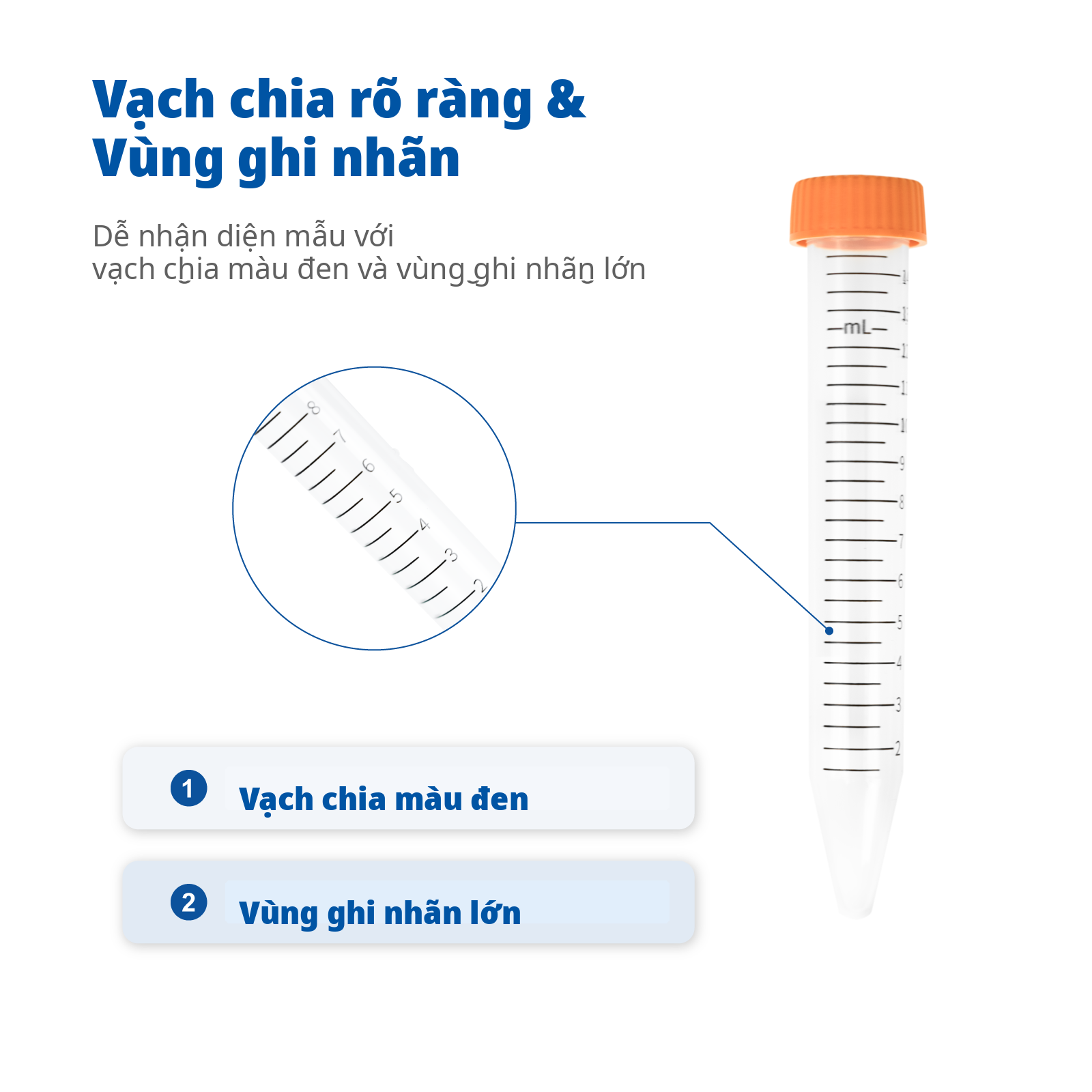 Ống ly tâm hình nón vô trùng, 15 mL và 50 mL | PP, có vạch chia, không DNase/RNase