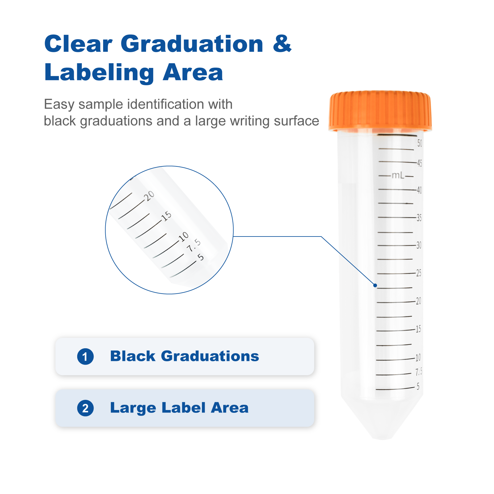 Sterile Conical Centrifuge Tubes, 15 mL and 50 mL | PP, Graduated, DNase/RNase-Free