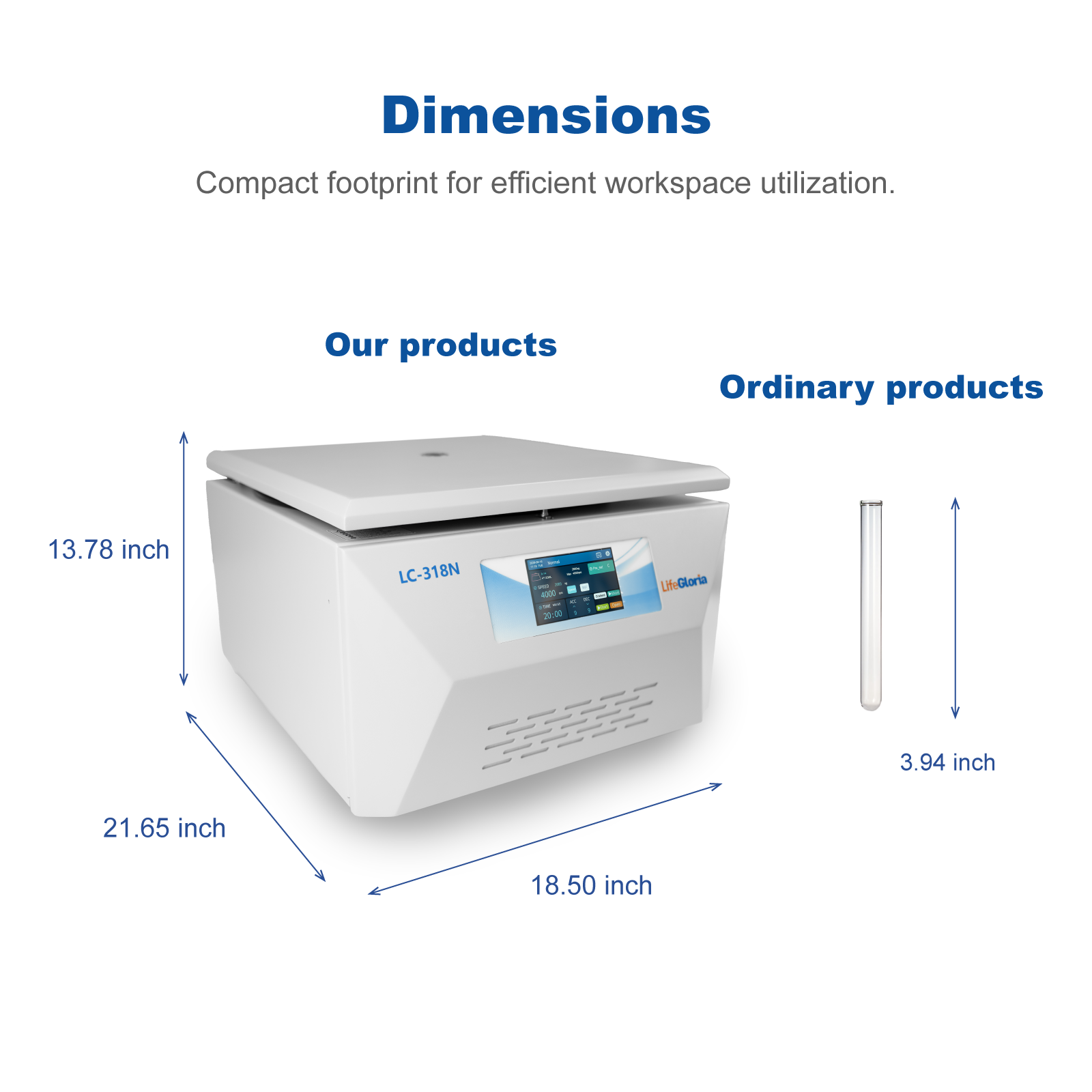 High Speed Laboratory Centrifuge 18500RPM 27100×g Benchtop Wide Voltage 100–240V for Sample Separation-lifegloria
