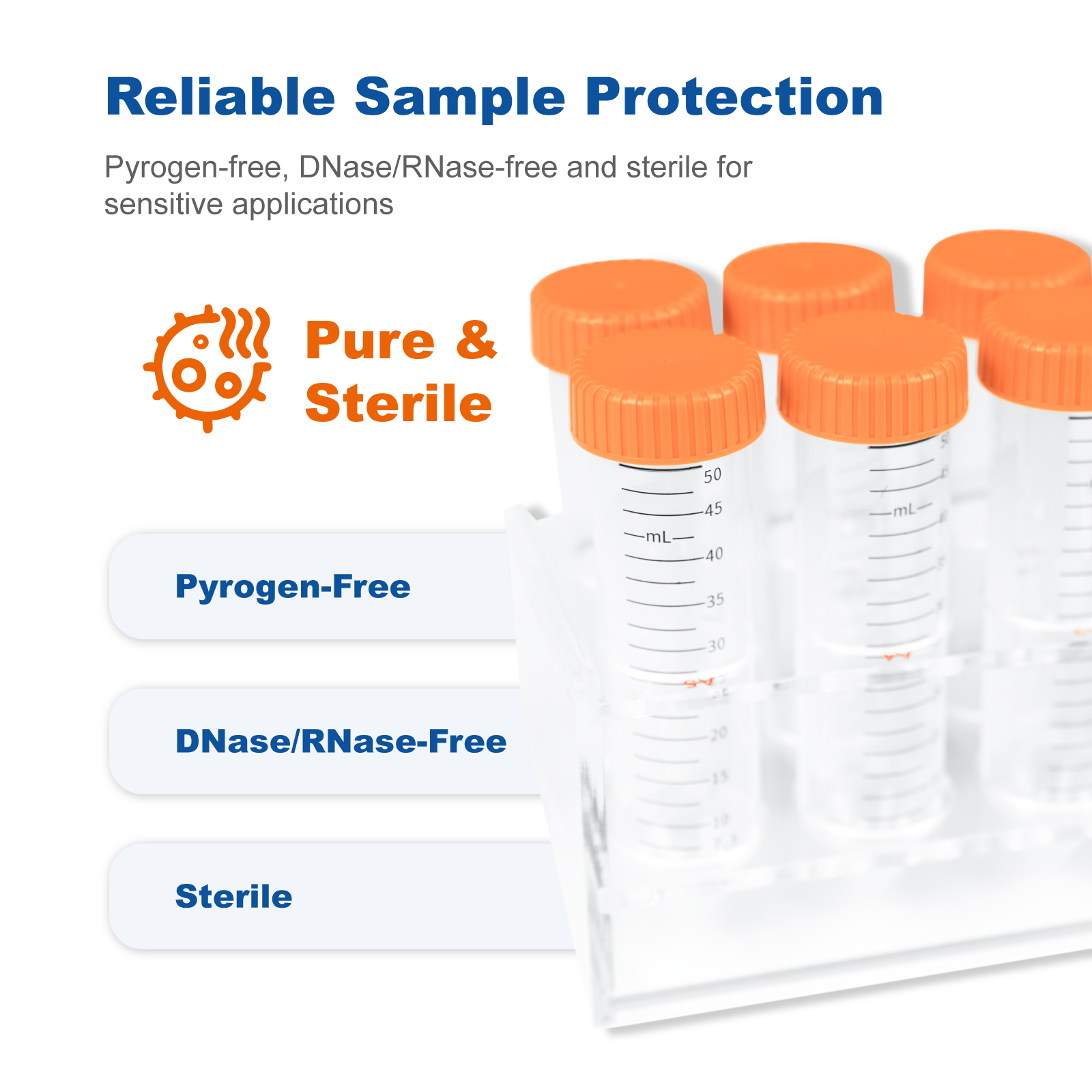 Sterile Conical Centrifuge Tubes, 15 mL and 50 mL | PP, Graduated, DNase/RNase-Free