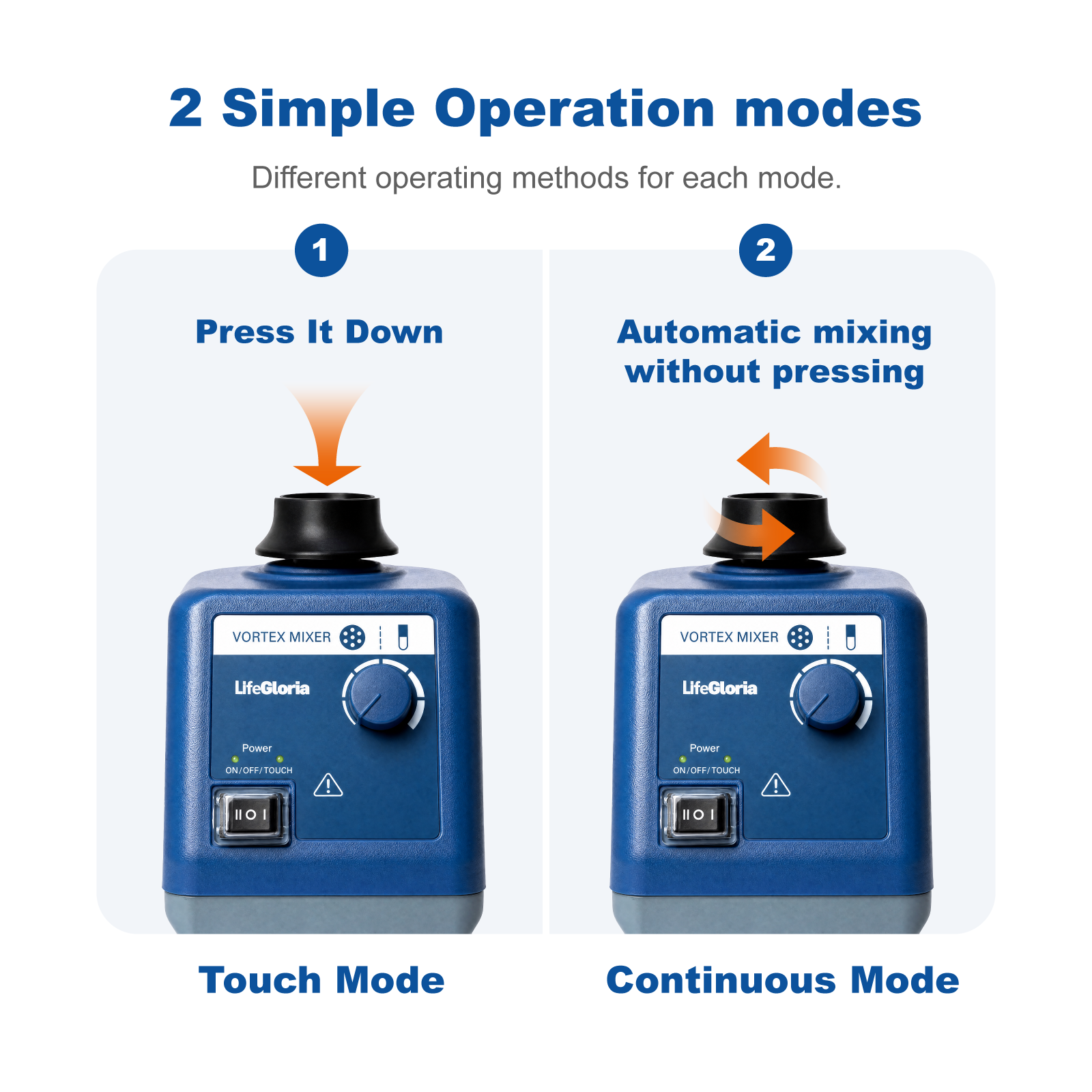 Vortex Mixer 0–3000rpm Continuous & Touch Operation IP21 Wide Voltage Lab Mixer 6mm Orbit for Test Tube Mixing