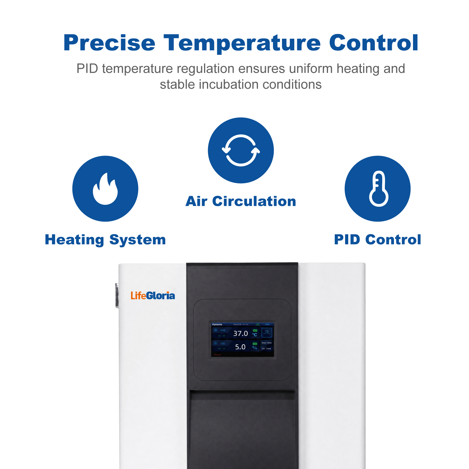 170L & 240L CO2 Incubator with SUS304 Chamber | Touch Screen Cell Culture Incubator with Precise Temperature, CO2 & Humidity Control