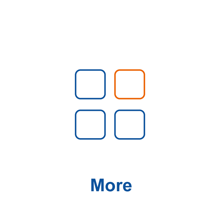 More icon representing expandable menu options for navigation in laboratory equipment websites and digital interfaces.