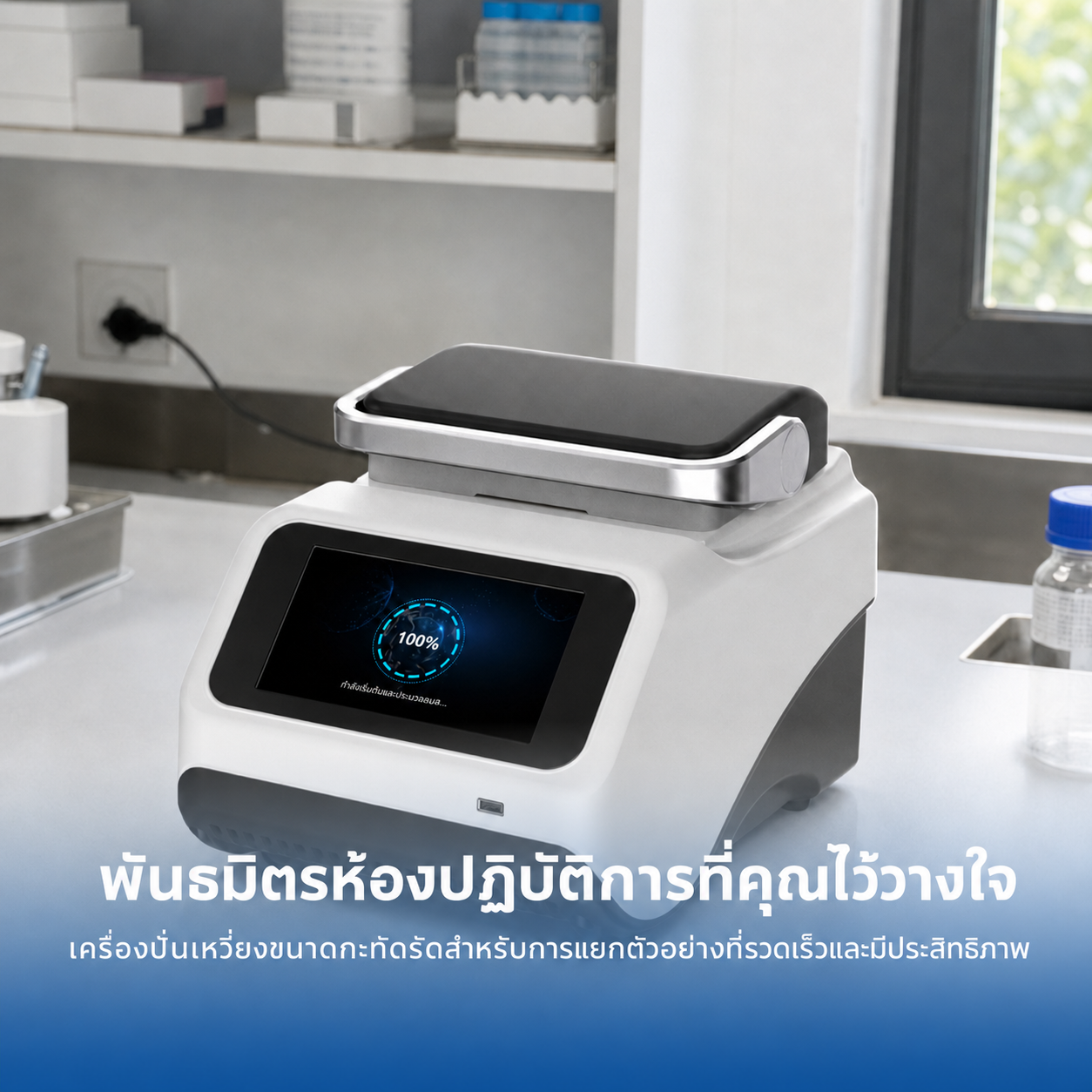 เครื่องเพิ่มปริมาณสารพันธุกรรม PCR แบบเกรเดียนต์หน้าจอสัมผัส 7 นิ้ว | ความแม่นยำอุณหภูมิ ±0.25℃ สำหรับการเพิ่มปริมาณ DNA