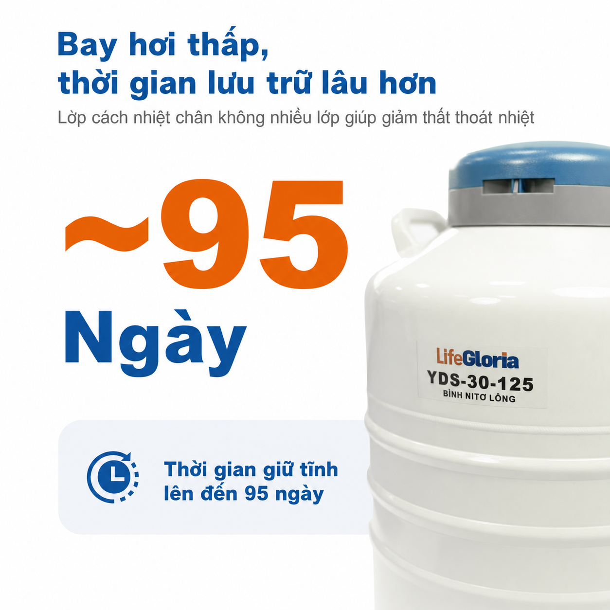 Bình Dewar lưu trữ nitơ lỏng, 2–50 L | Lưu trữ lạnh sâu mẫu sinh học