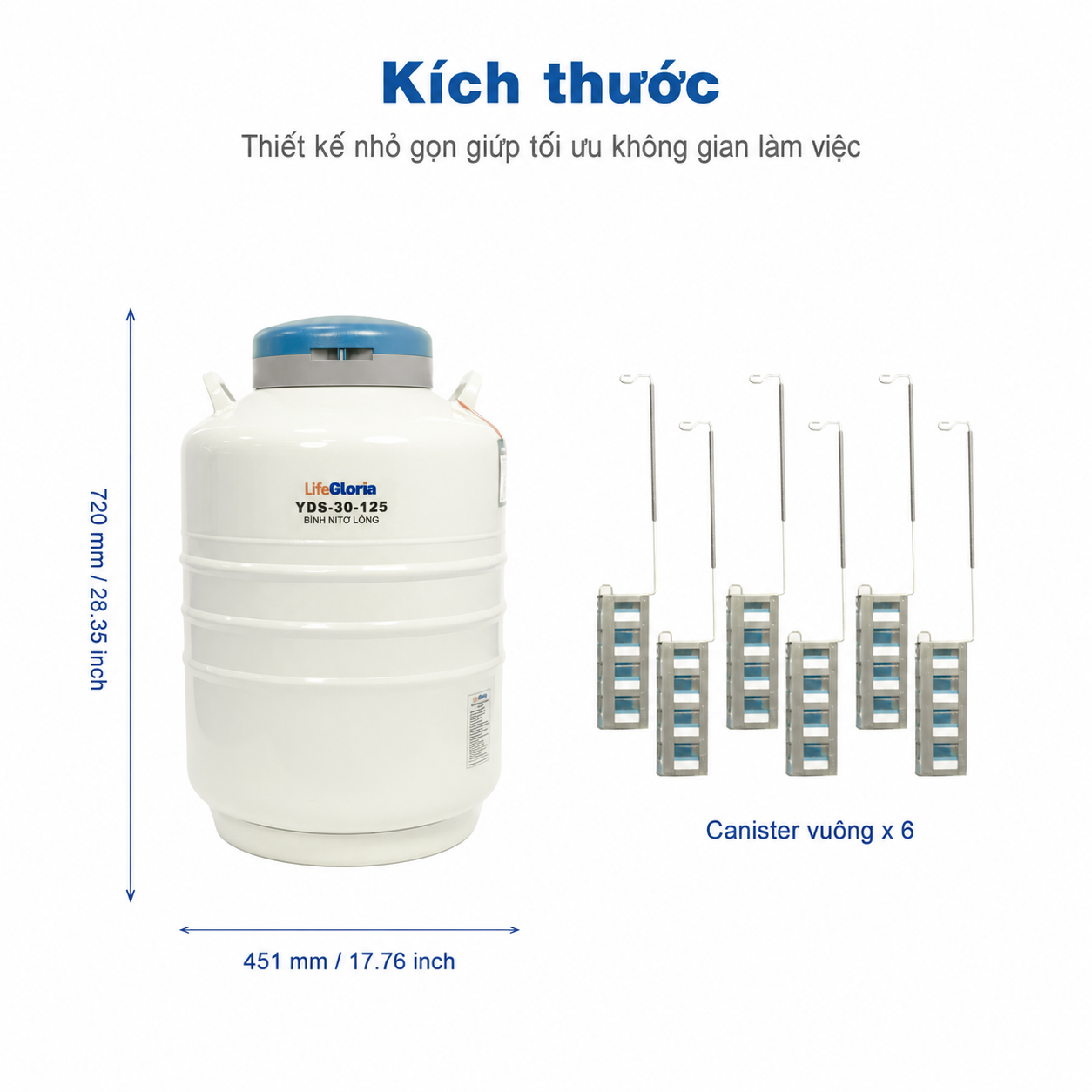 Bình Dewar lưu trữ nitơ lỏng, 2–50 L | Lưu trữ lạnh sâu mẫu sinh học
