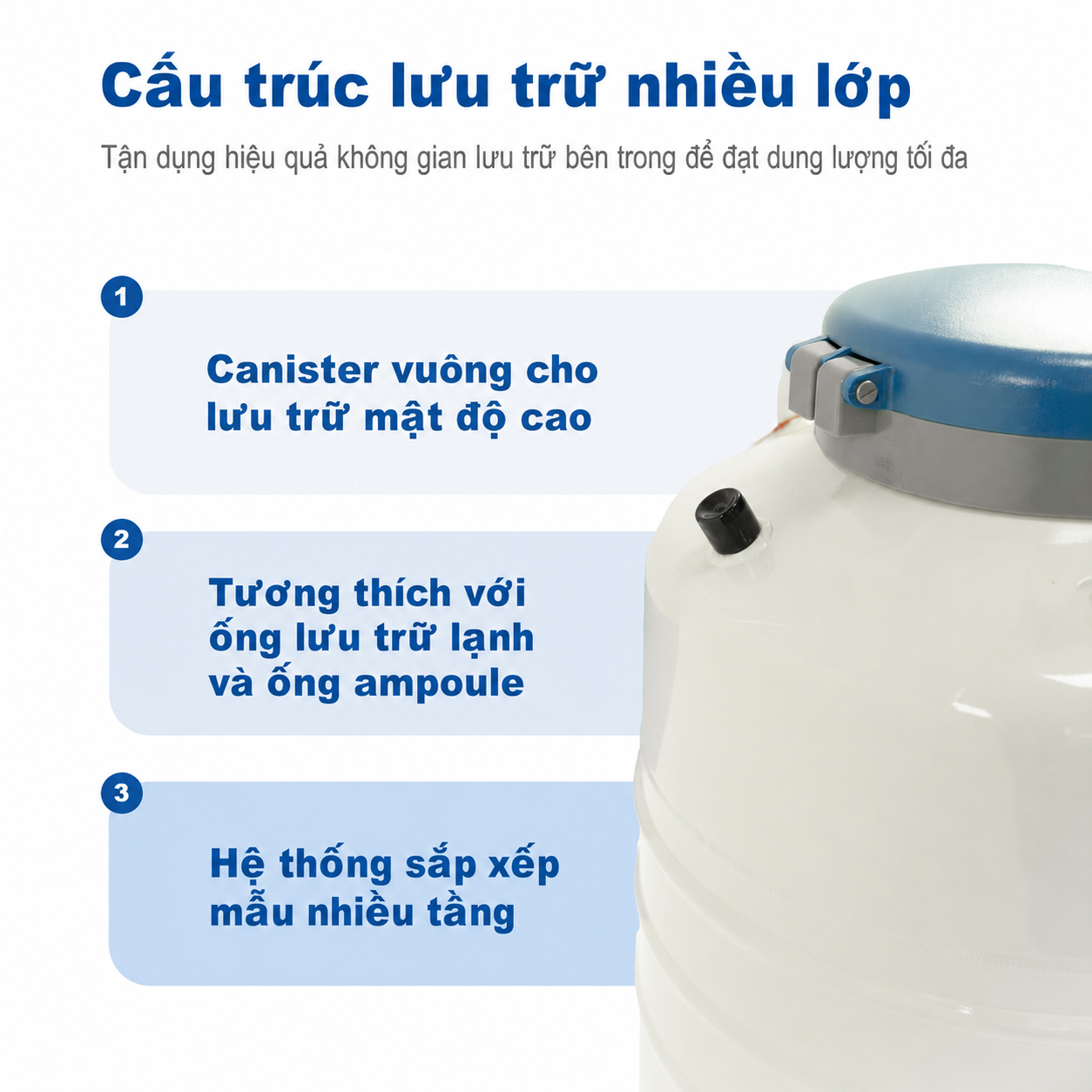Bình Dewar lưu trữ nitơ lỏng, 2–50 L | Lưu trữ lạnh sâu mẫu sinh học