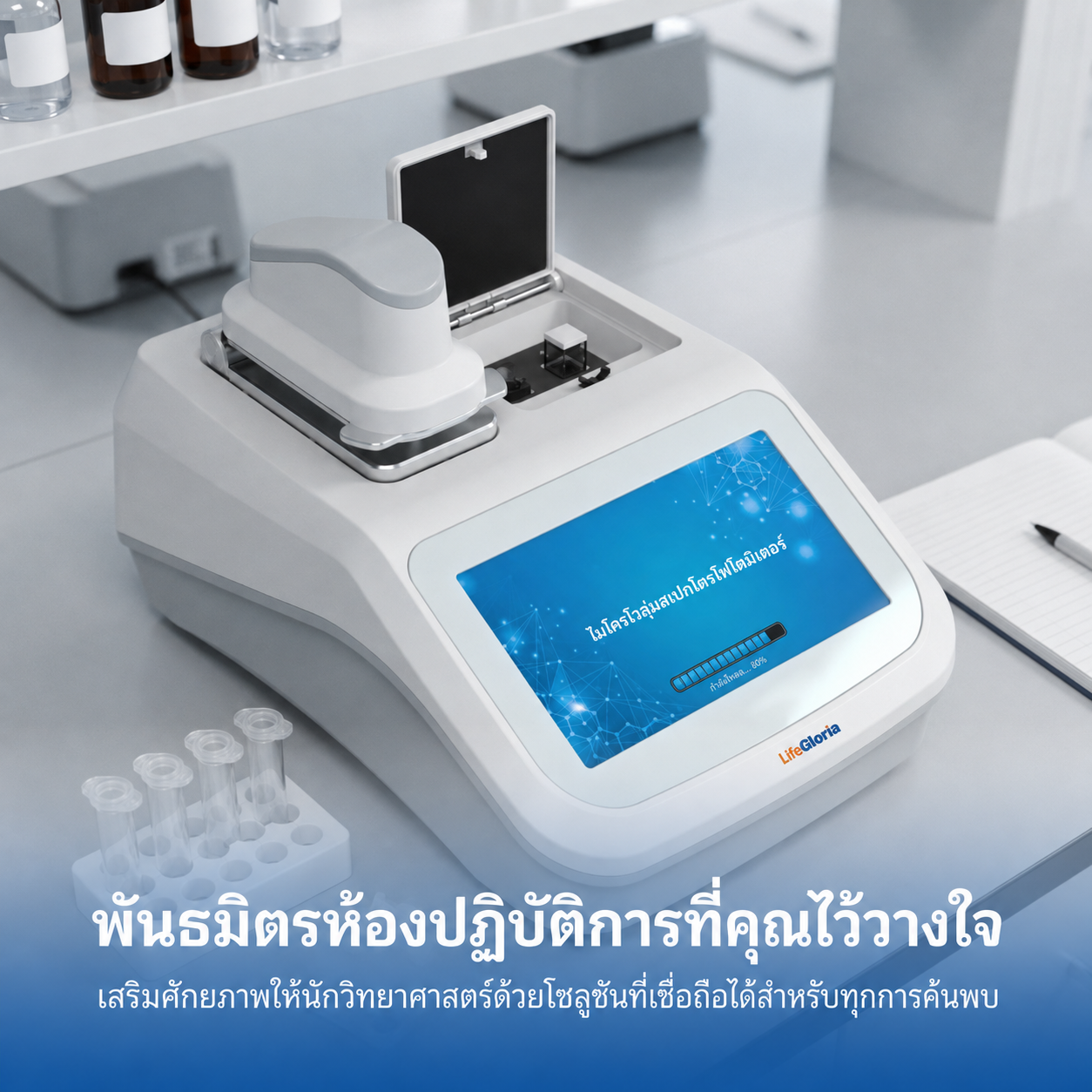 เครื่องสเปกโตรโฟโตมิเตอร์แบบไมโครวอลุ่ม UV-Vis พร้อมตัวเลือกฟลูออโรมีเตอร์