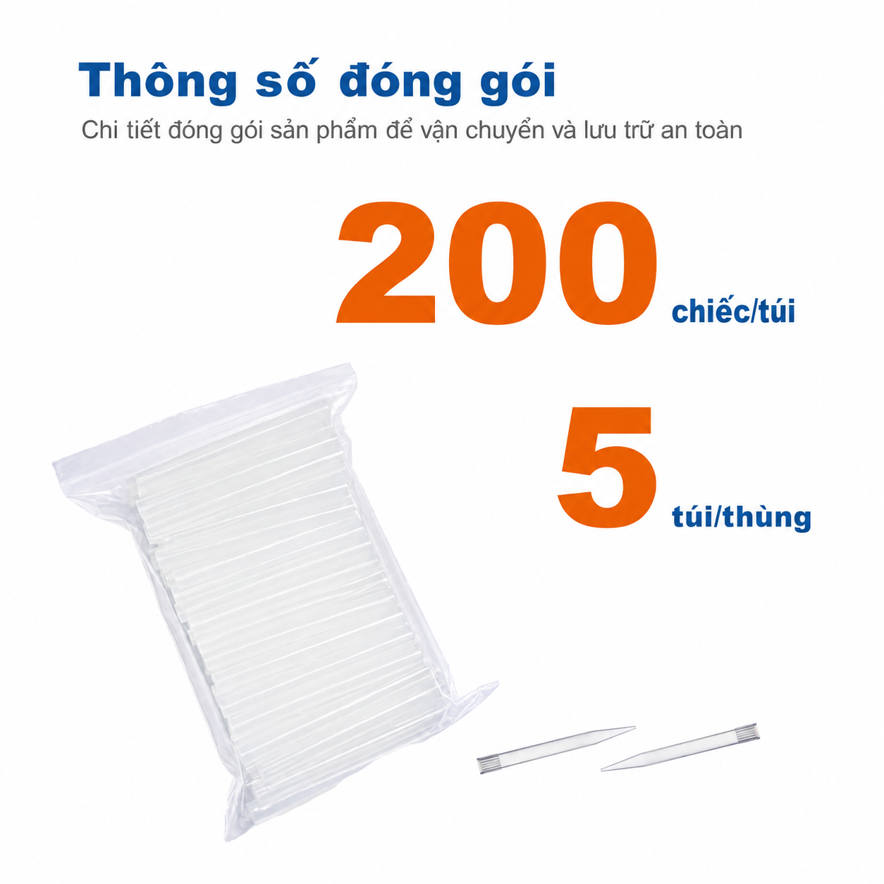 Đầu tip pipet đóng gói rời 10 mL | Trong suốt, 100 tip/túi, 5 túi/thùng