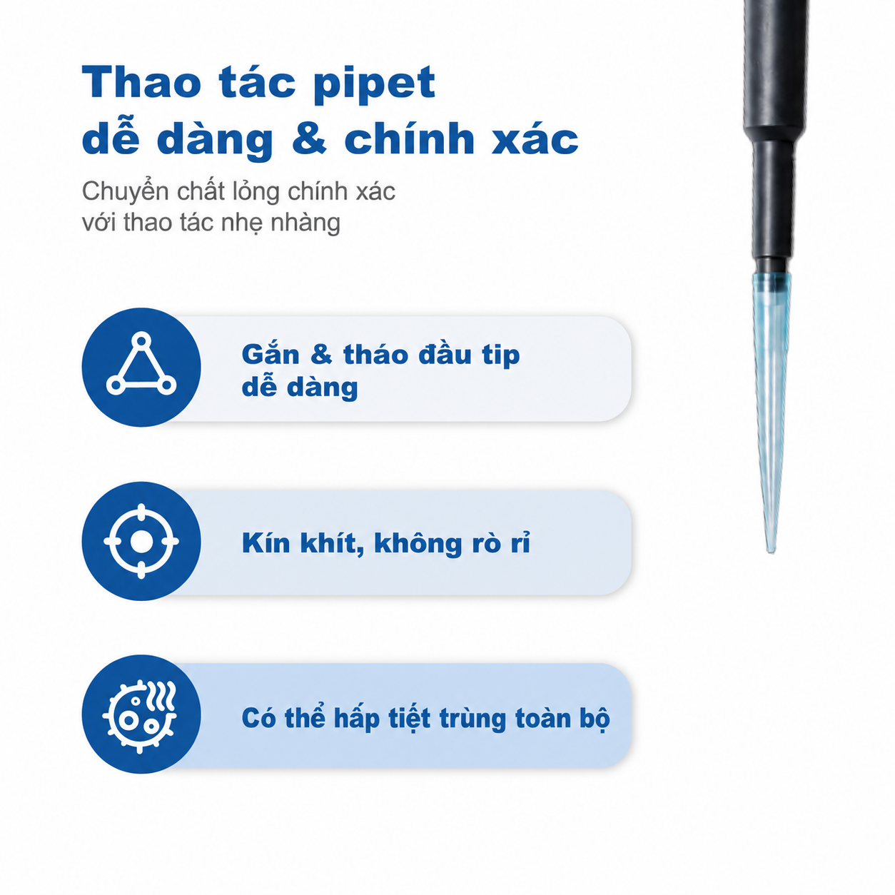 Đầu tip pipet vô trùng ít lưu mẫu 200 µL | Màu vàng, 96 tip/hộp, 50 hộp/thùng