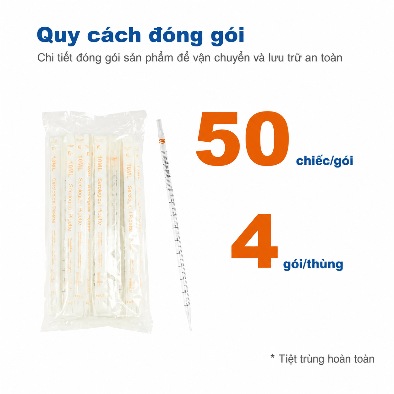 Pipet huyết thanh vô trùng, 5–50 mL | Pipet PS được bọc riêng
