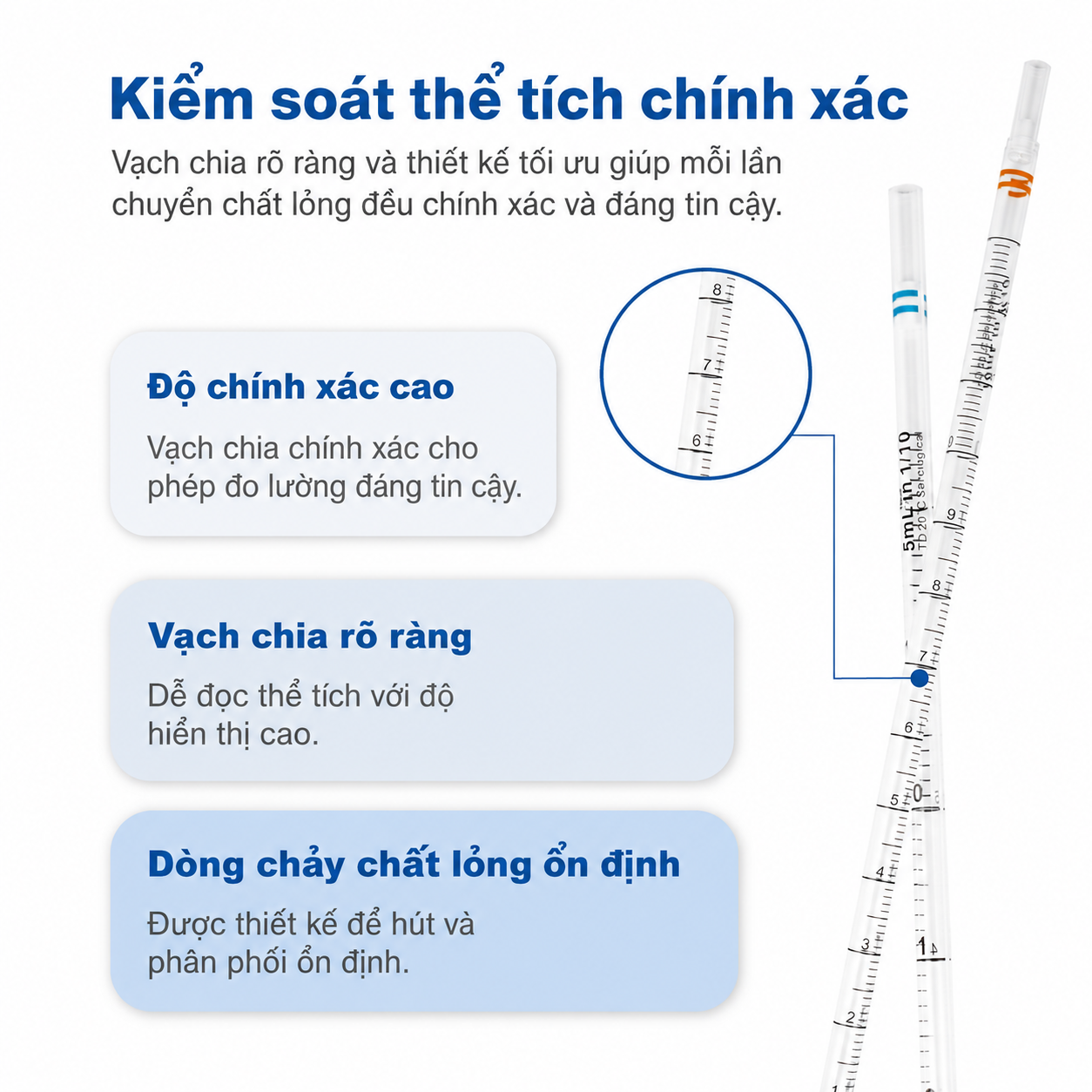Pipet huyết thanh vô trùng, 5–50 mL | Pipet PS được bọc riêng