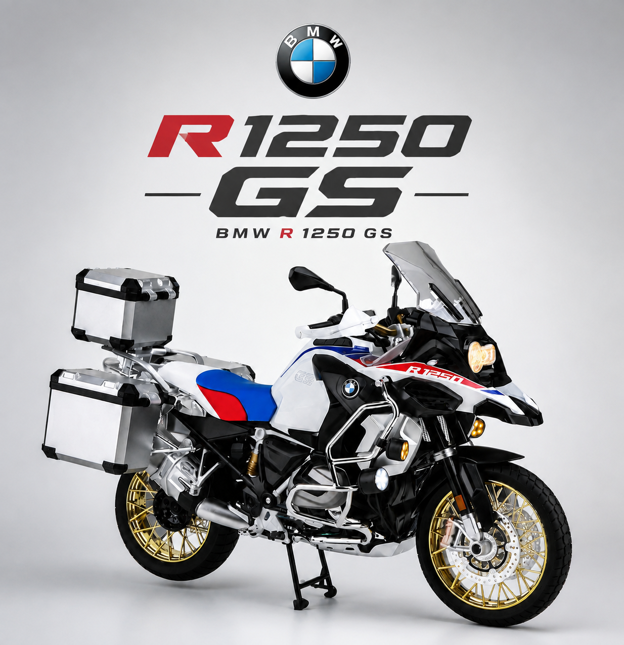 【1/24 ‎BMW R 1250 GS 】比例1/24寶馬 R 1250 GS 越野旅行摩托車合金模型 