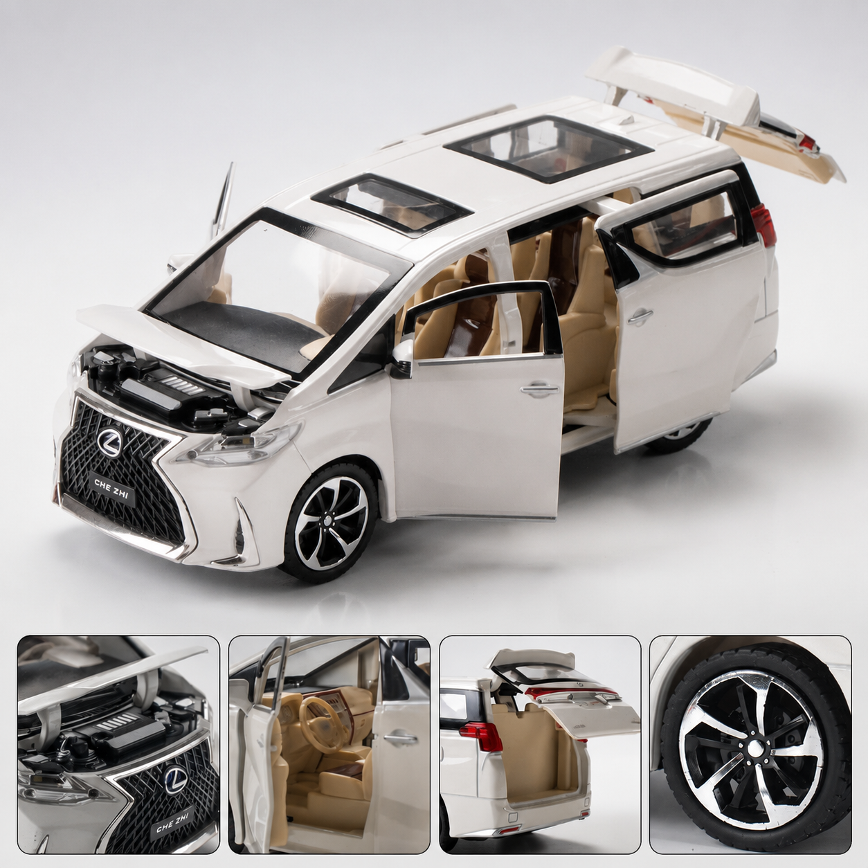 【1/24 Lexus LM 300h 】比例1/24凌志 LM 300H 合金汽車模型 