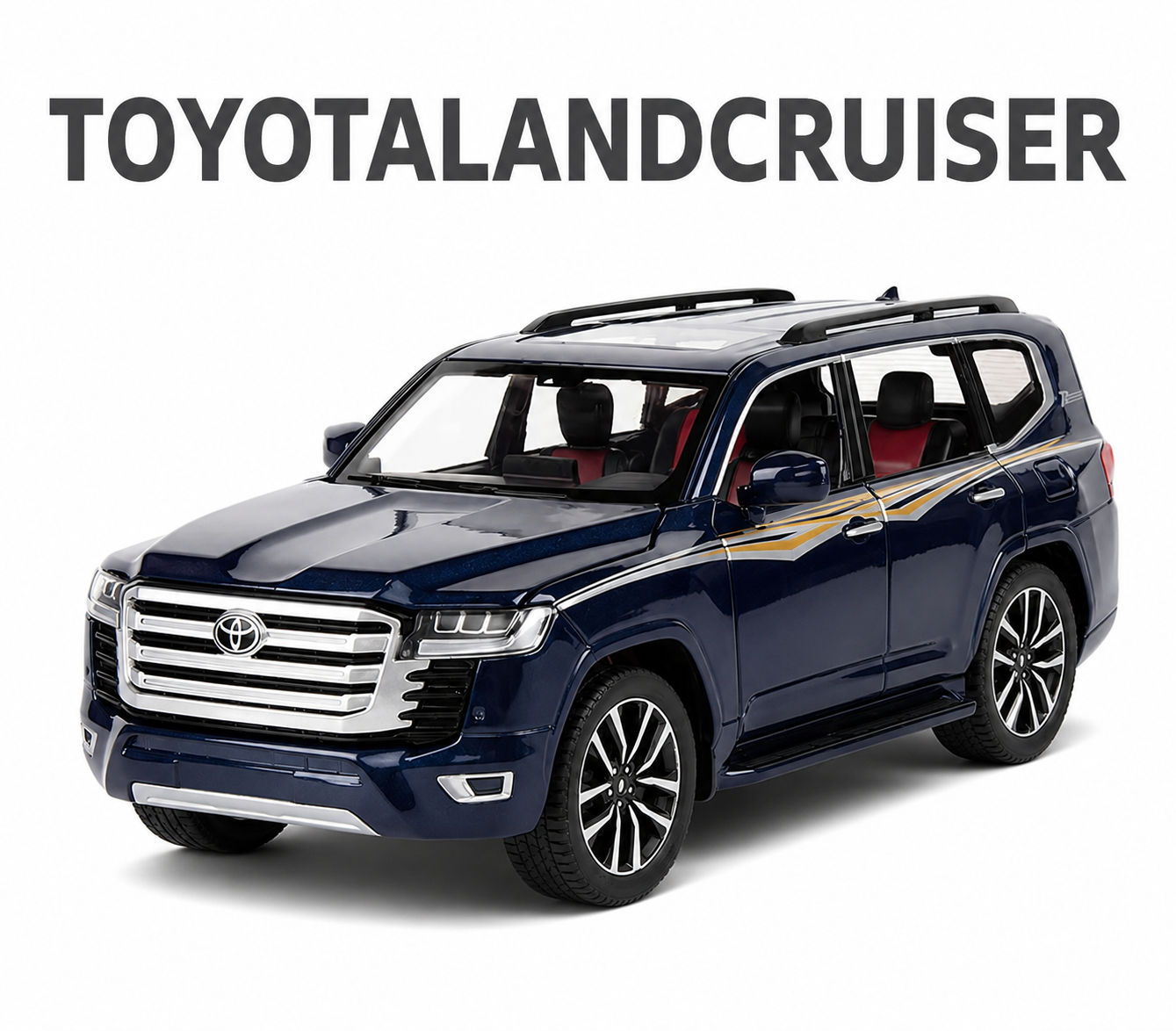 【1:24 Land Cruiser 】比例1:24陸地巡洋艦合金汽車 SUV越野車模型 合金材質 車門模擬設計 橡膠材質輪胎 重力按壓開啟車燈