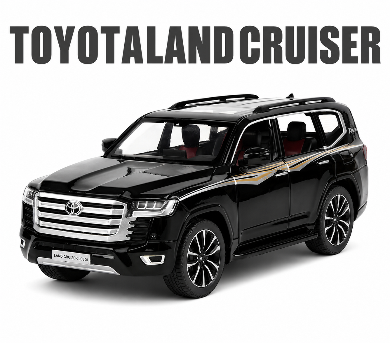 【1:24 Land Cruiser 】比例1:24陸地巡洋艦合金汽車 SUV越野車模型 合金材質 車門模擬設計 橡膠材質輪胎 重力按壓開啟車燈