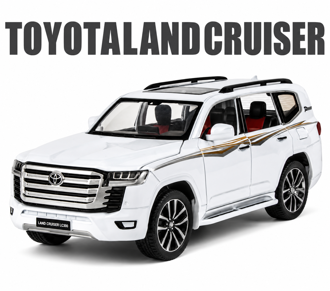 【1:24 Land Cruiser 】比例1:24陸地巡洋艦合金汽車 SUV越野車模型 合金材質 車門模擬設計 橡膠材質輪胎 重力按壓開啟車燈