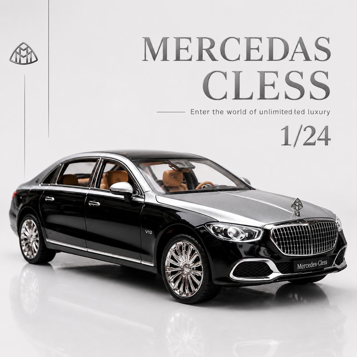 【1/24 Mercedes-Maybach S680】比例1/24邁巴赫S680合金汽车模型 