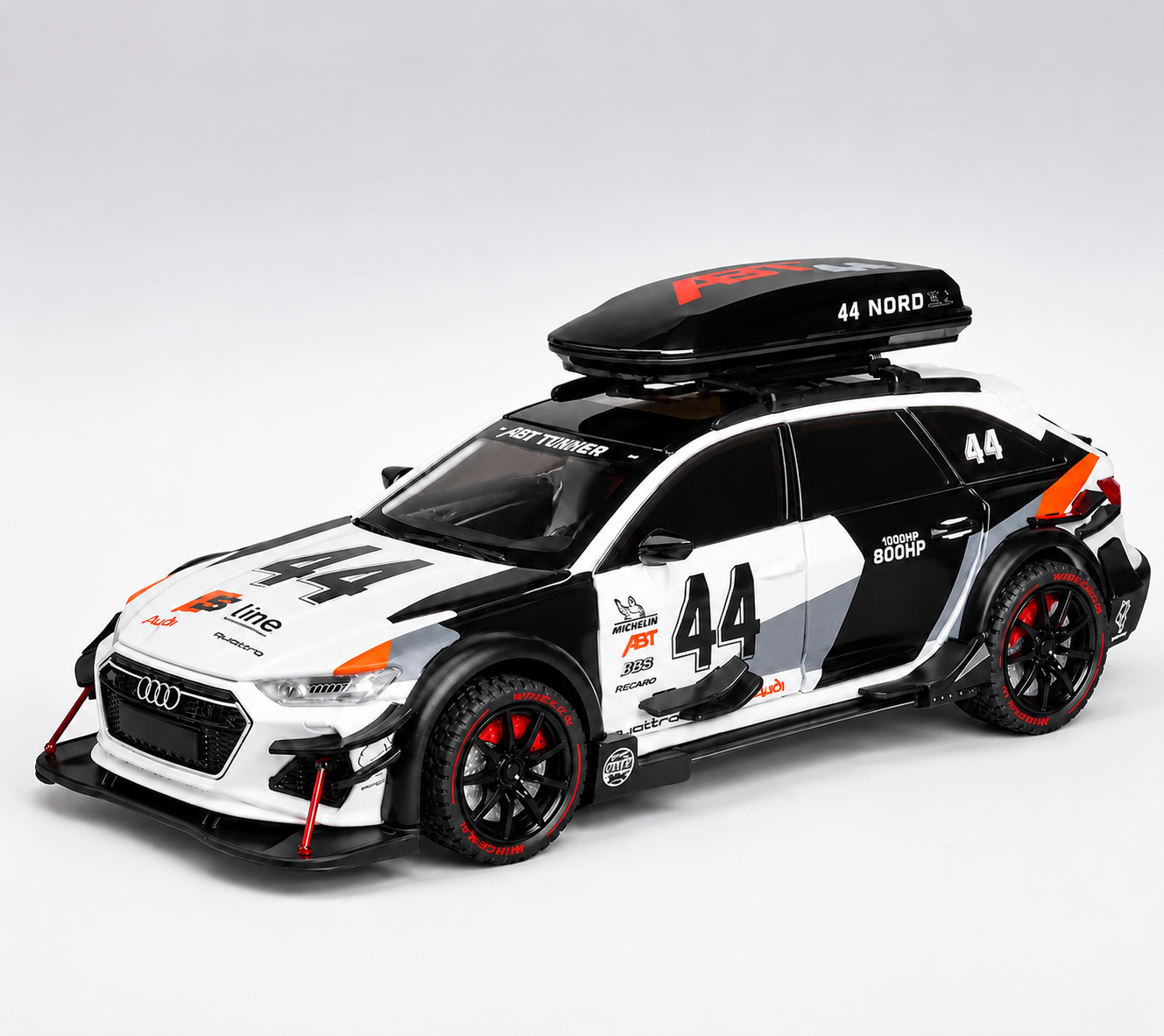 【1/24 ‎Audi-RS6 Avant 】比例1/24奧迪RS6賽道改裝版合金汽車模型 